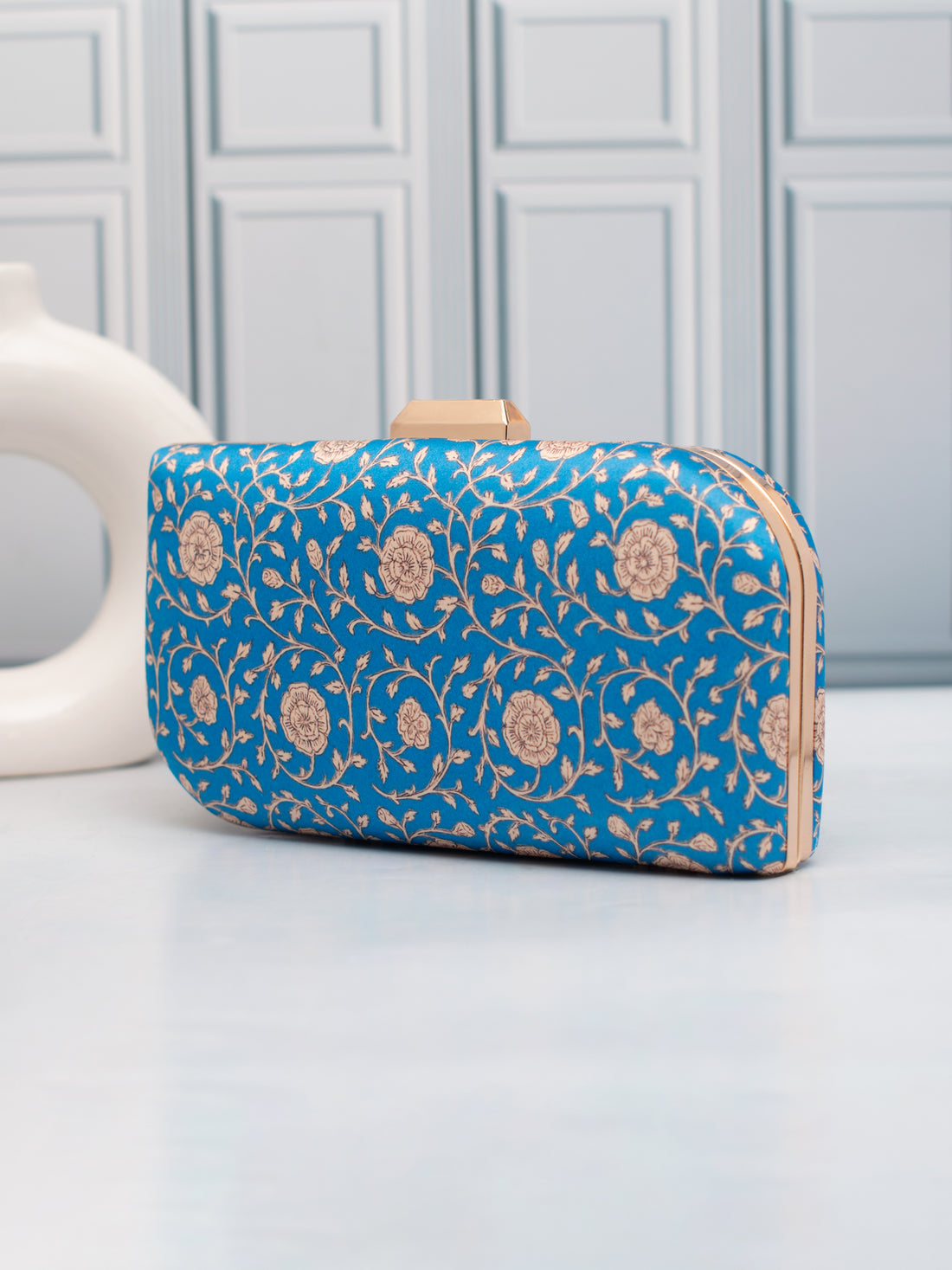 Artklim Blue Royale Printed Clutch