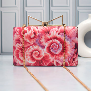 Artklim Rose Swirl Bloom Printed Clutch