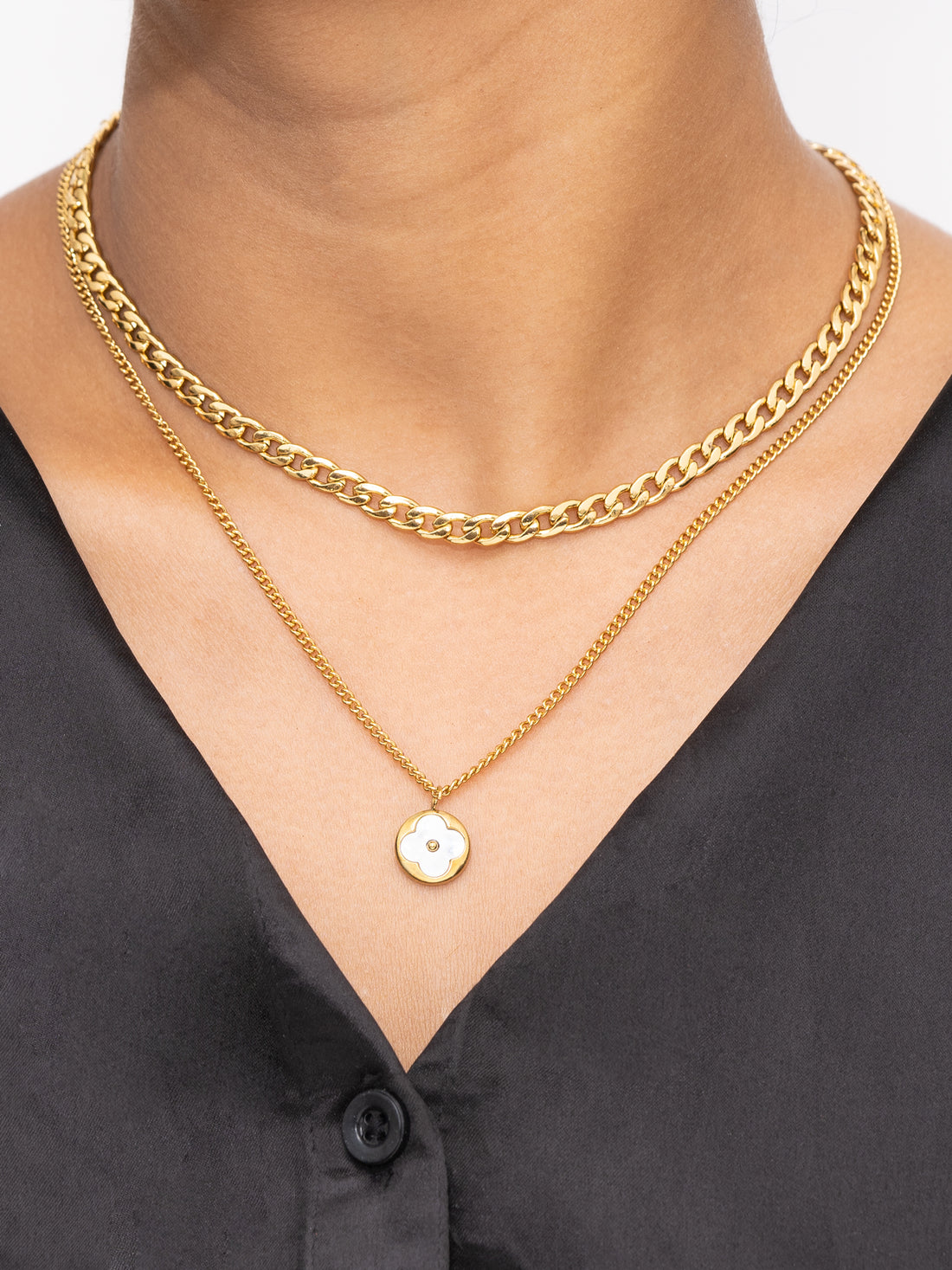 Artklim Gold Plated Layered Bloom Anti-Tarnish Necklace