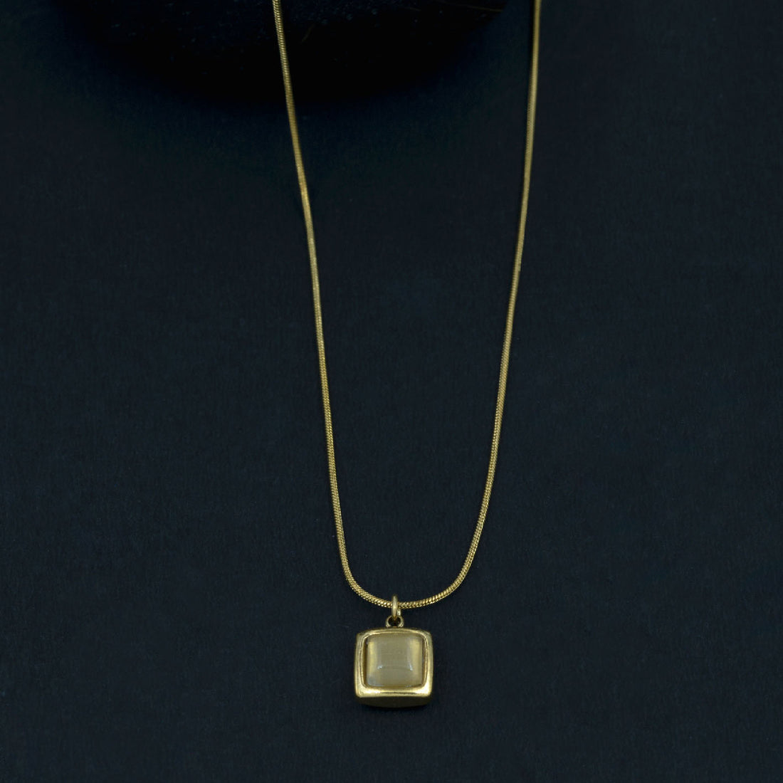 Artklim Gold Plated Mother Of Pearl Sqaure Pendant Necklace