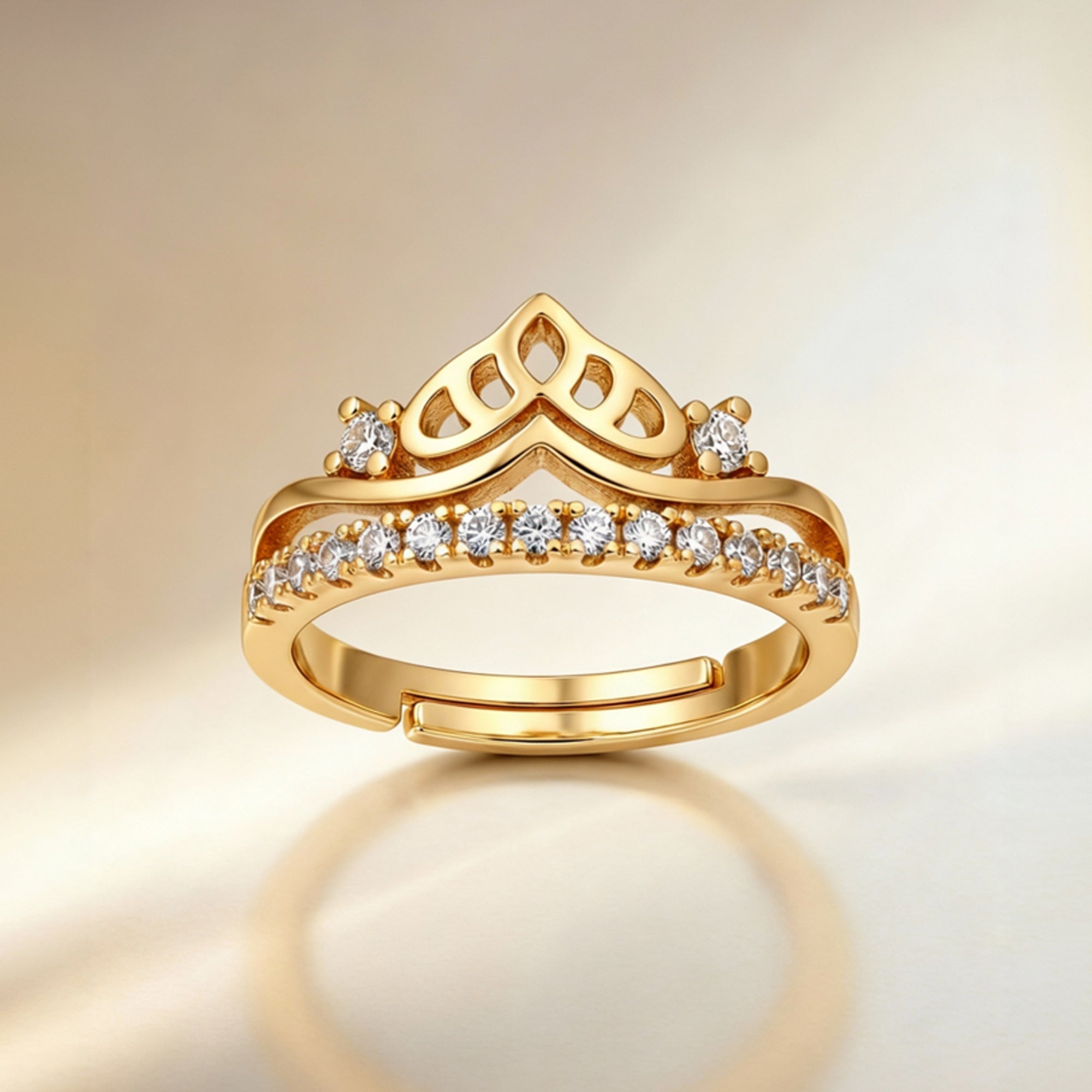 Artklim Gold-Plated Crown Spark Anti-Tarnish Ring