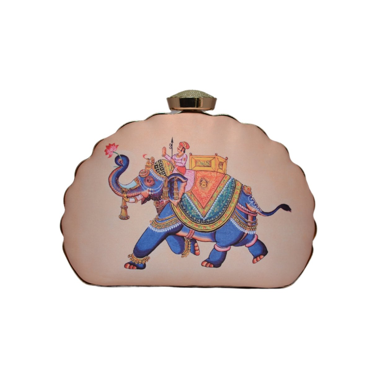 Artklim Elephant Printed D-shape Clutch