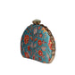 Artklim Blue And Red Flower Printed D-shape Clutch
