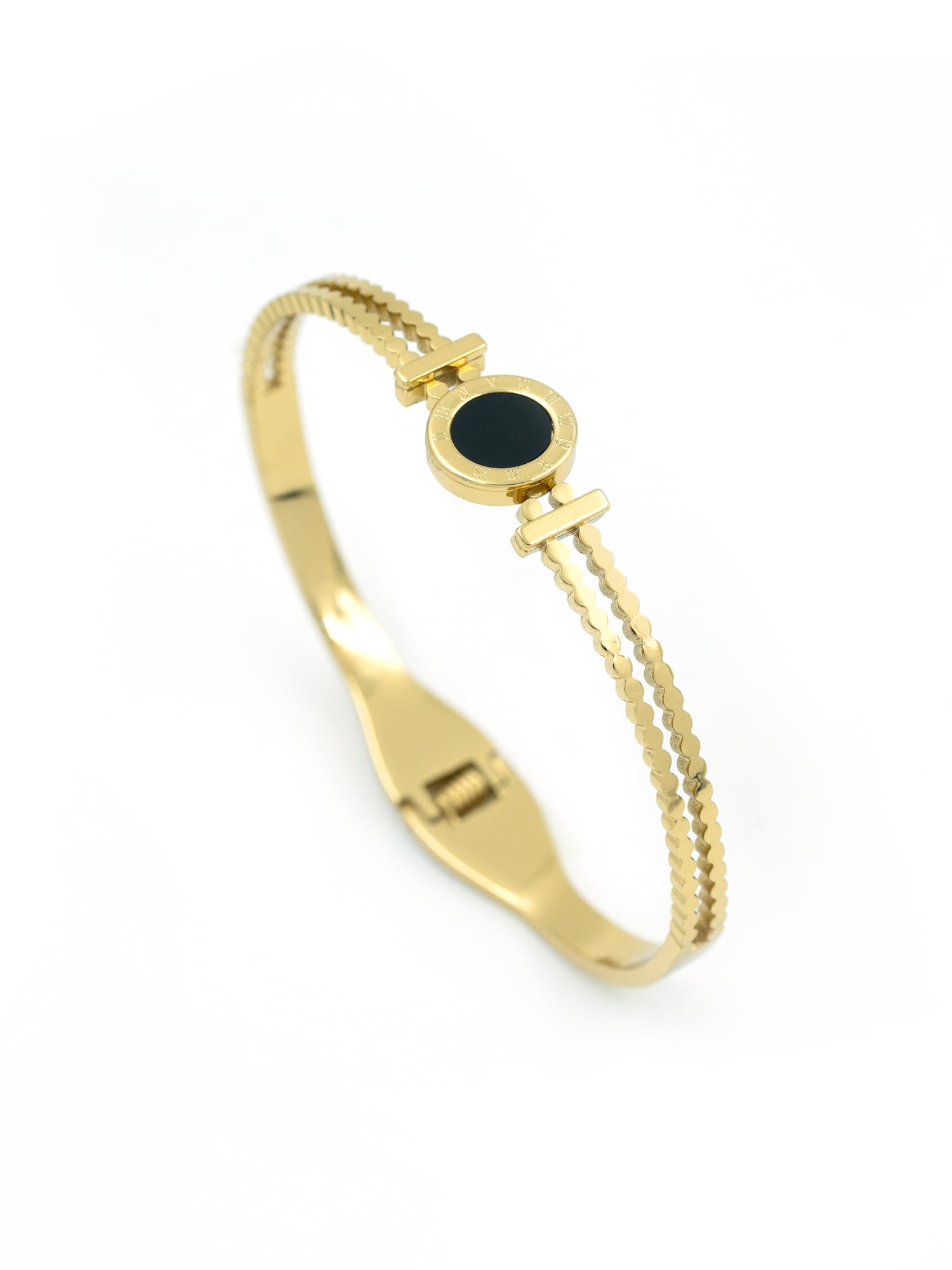 Artklim Gold Plated Anti Tarnish Black Aura Bracelet