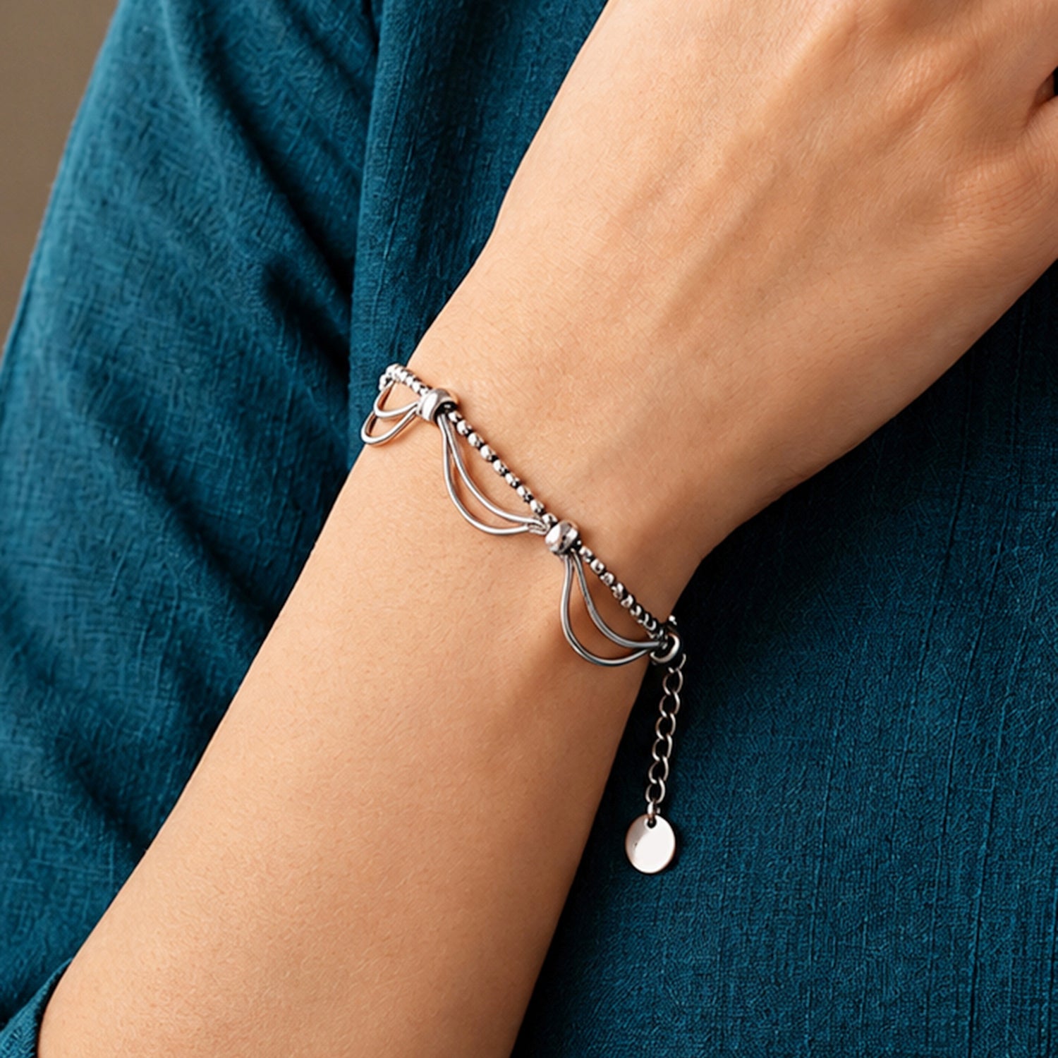 Artklim Multi Layer Silver Chain Anti-Tarnish Bracelet