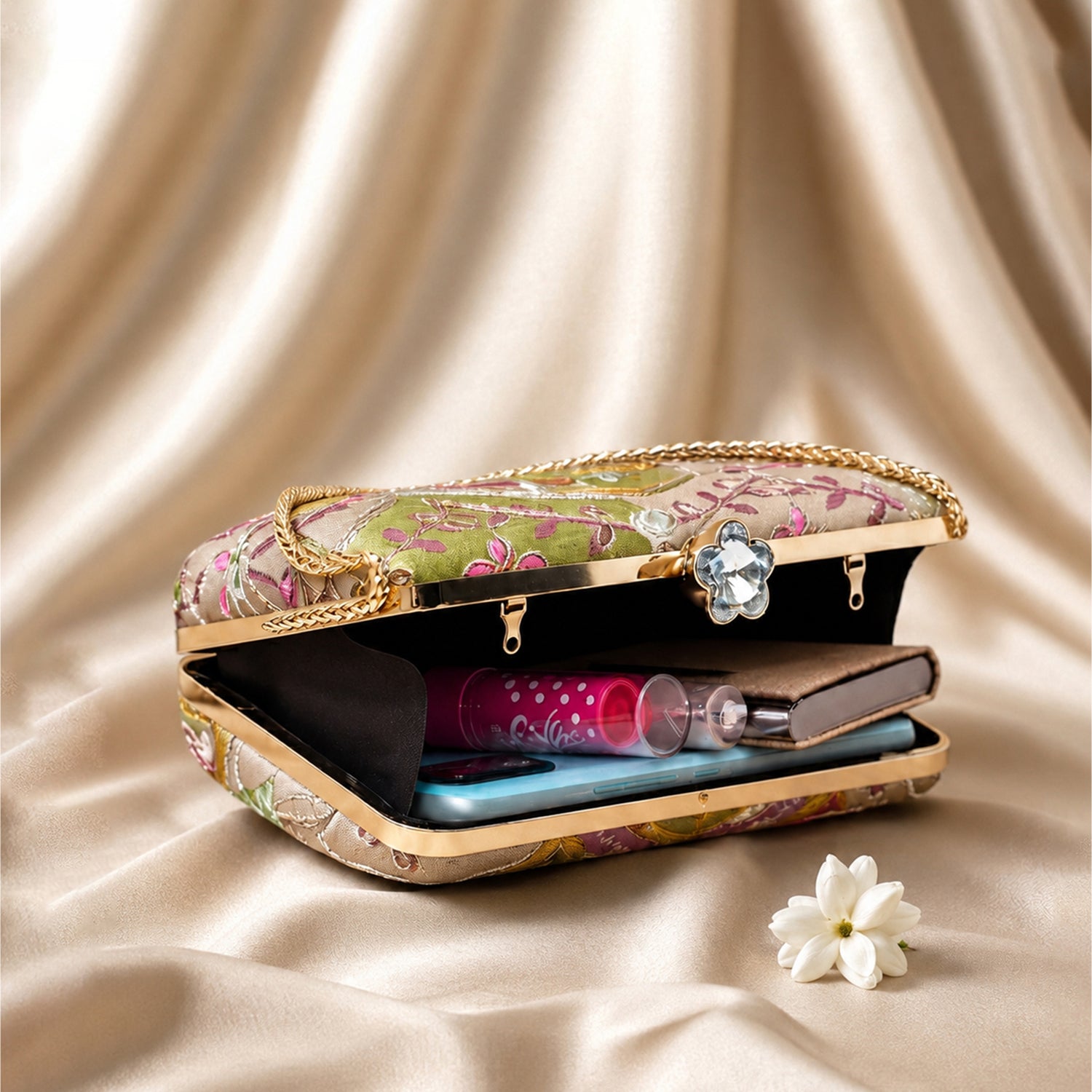Artklim Royal Floral Embroidered Clutch Bag