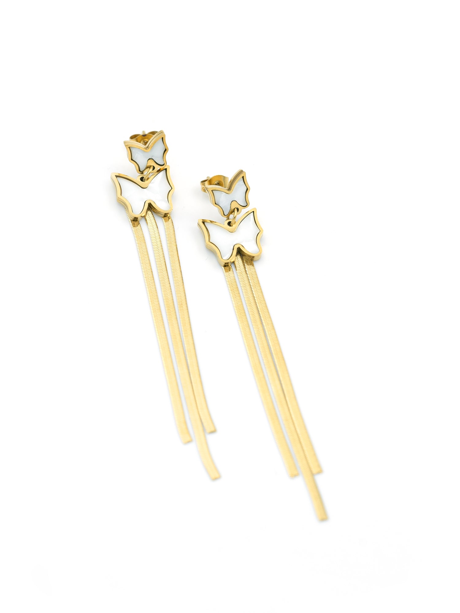 Artklim Golden Flutter Drop Earrings