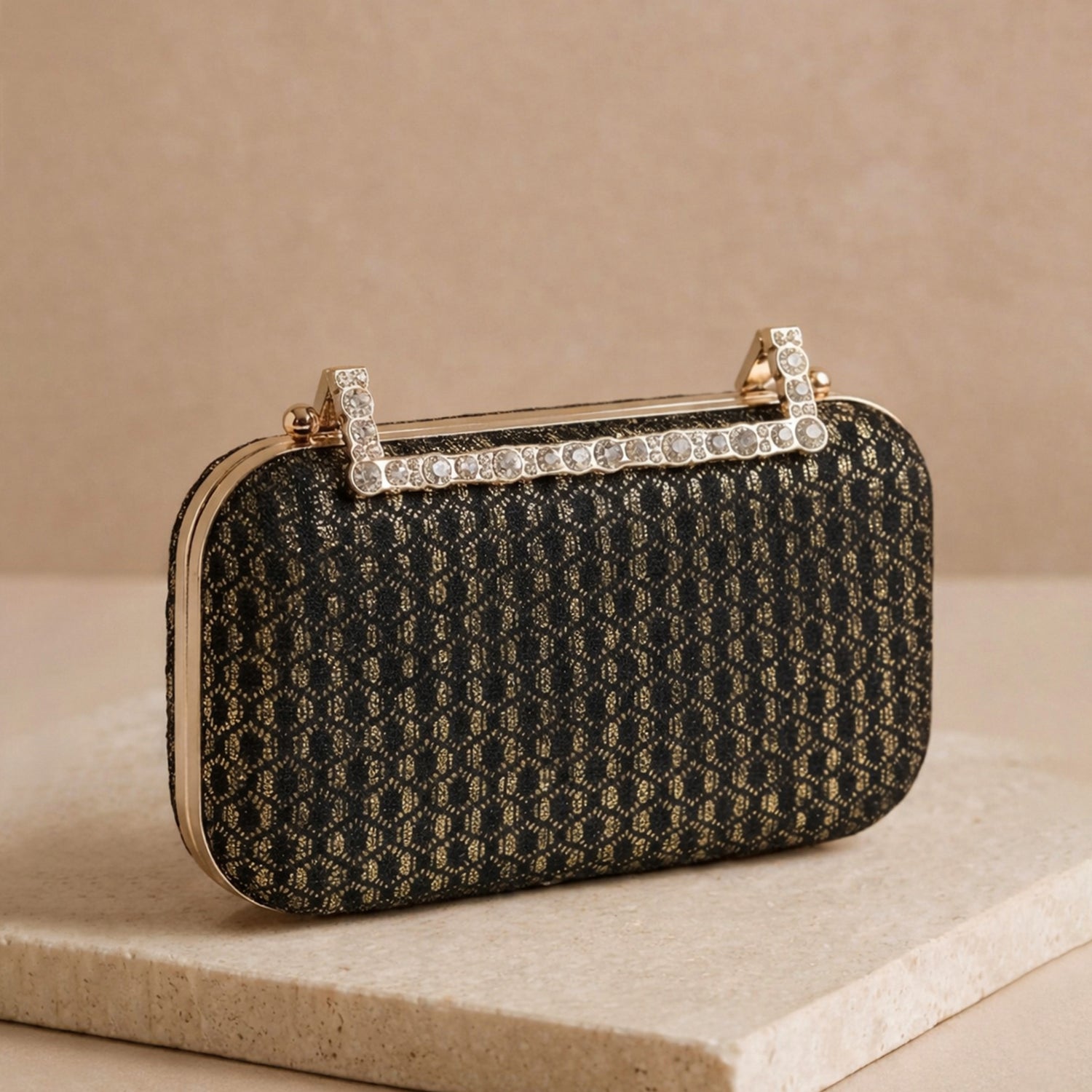 Artklim Midnight Trellis Embroidery Clutch