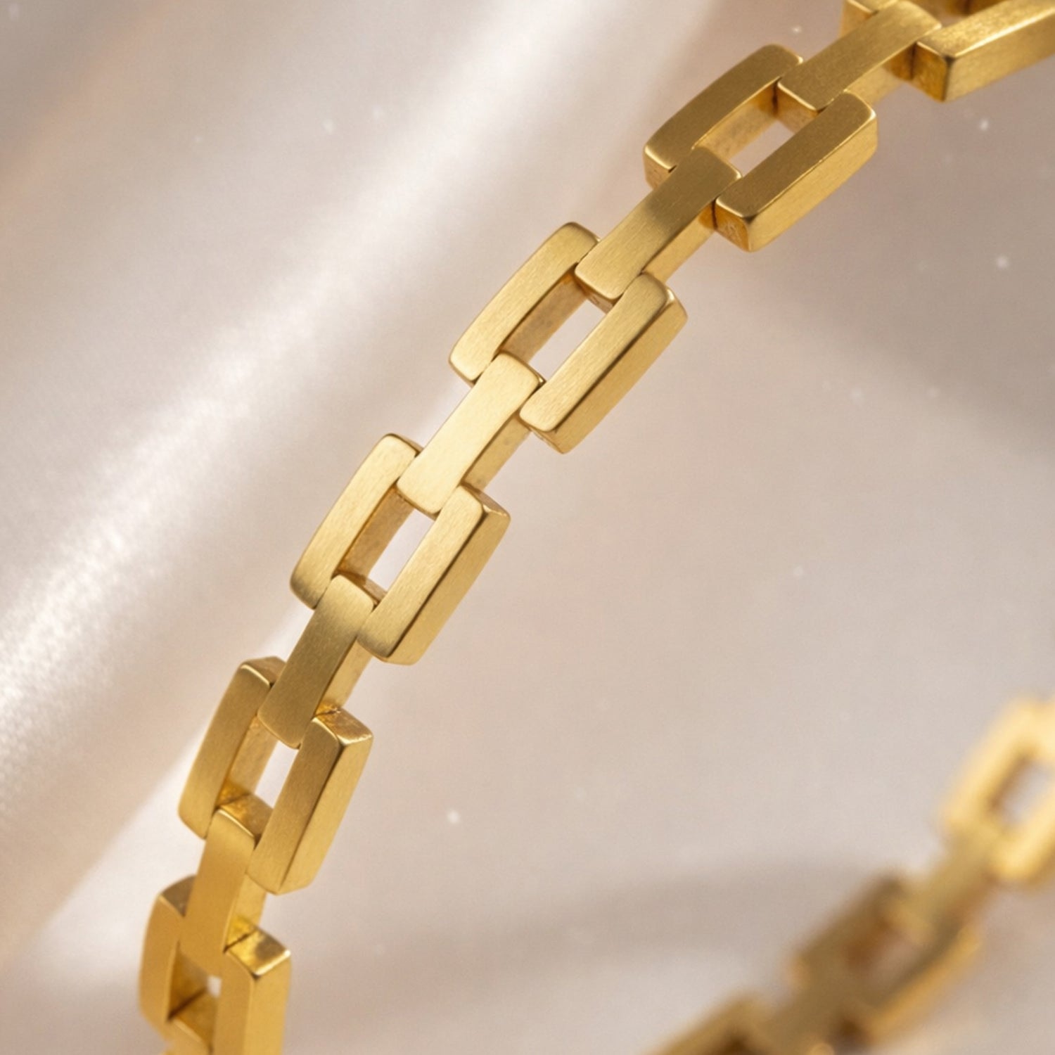 Artklim Gold Plated Link Chain Anti-Tarnish Bangle Bracelet