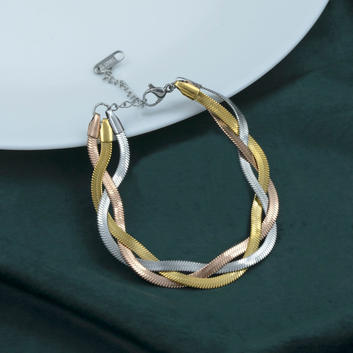 Artklim Triple Layered Snake Chain Bracelet