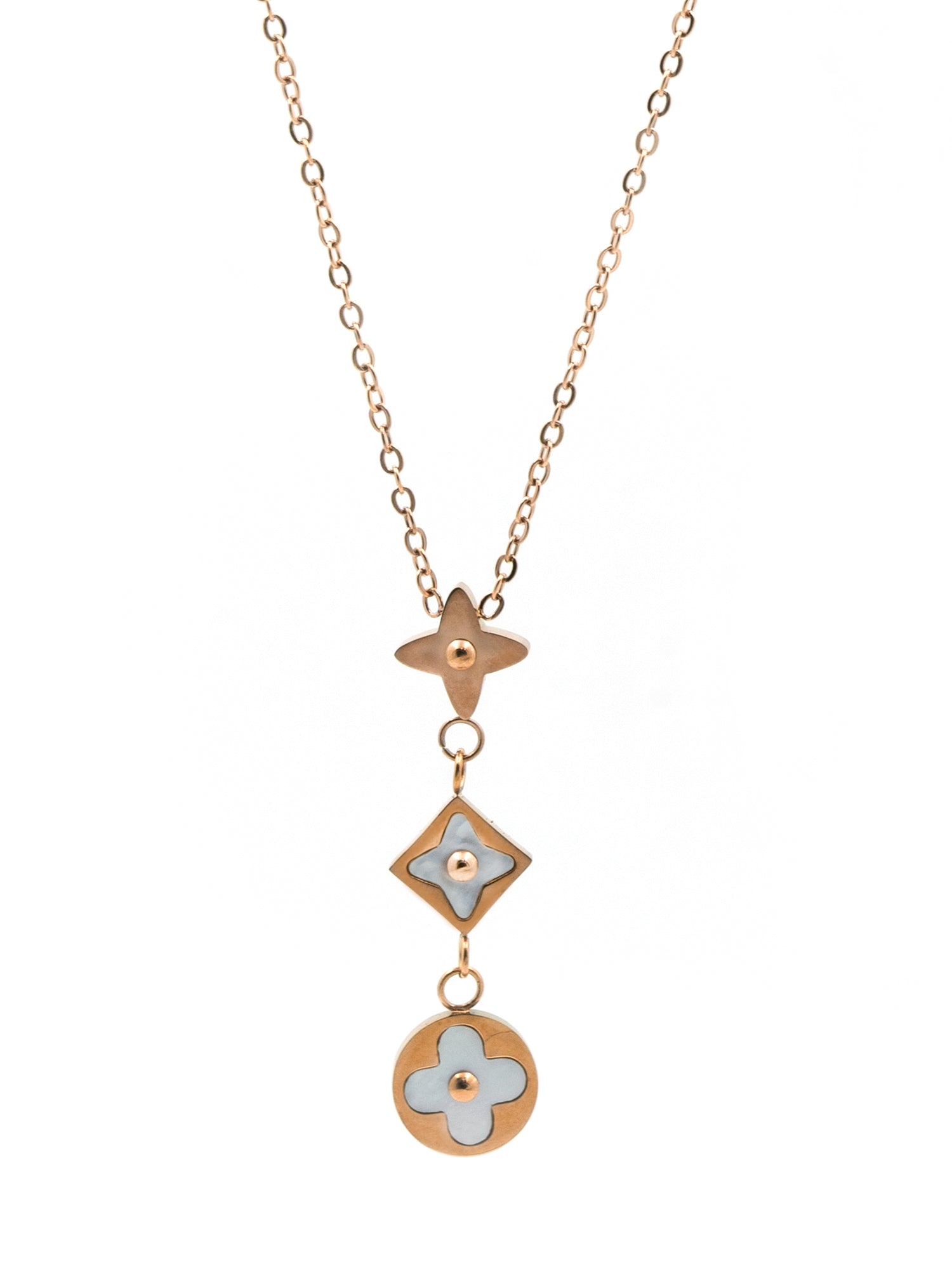 Artklim Gold Plated Trio Charm Anti-Tarnish Necklace