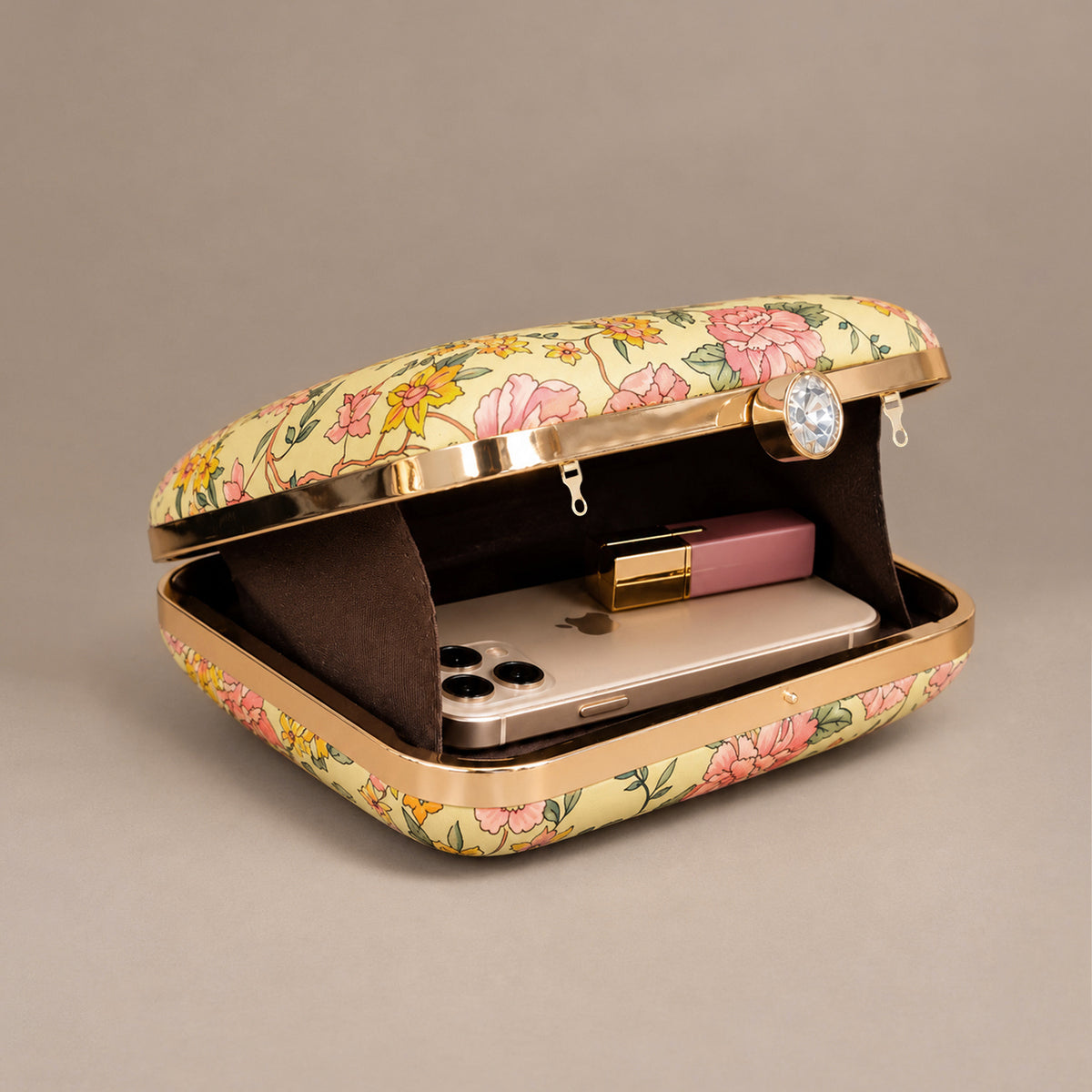 Artklim Elegant Floral Blossom Pattern Printed Clutch