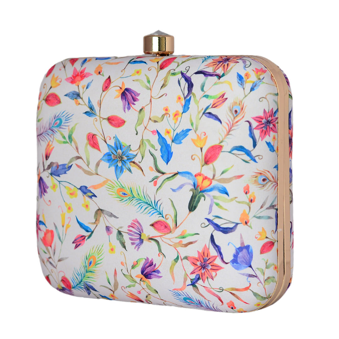 Multicolor Floral Print Clutch