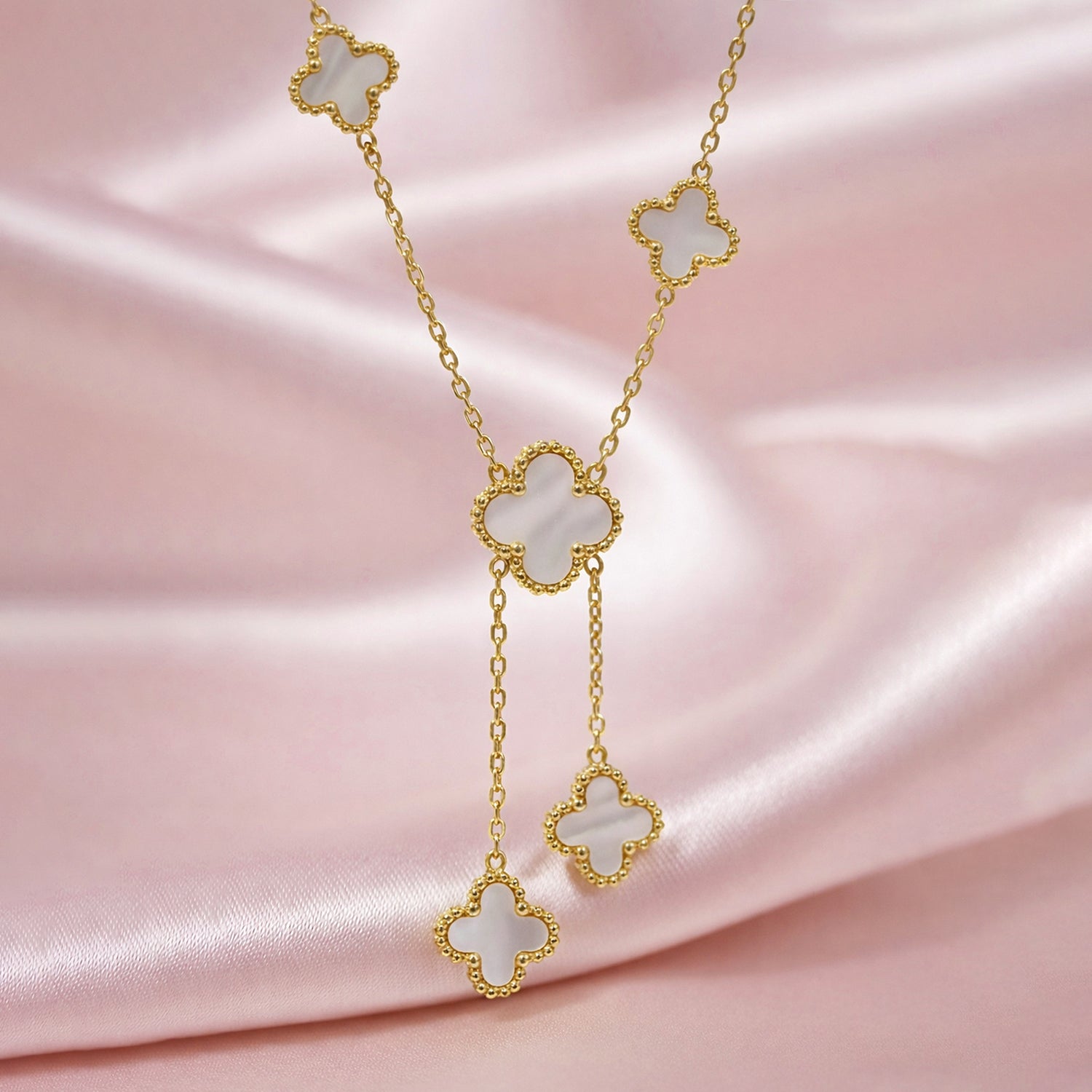 Artklim Gold-Plated Elegant Floral Drop Anti-Tarnish Necklace