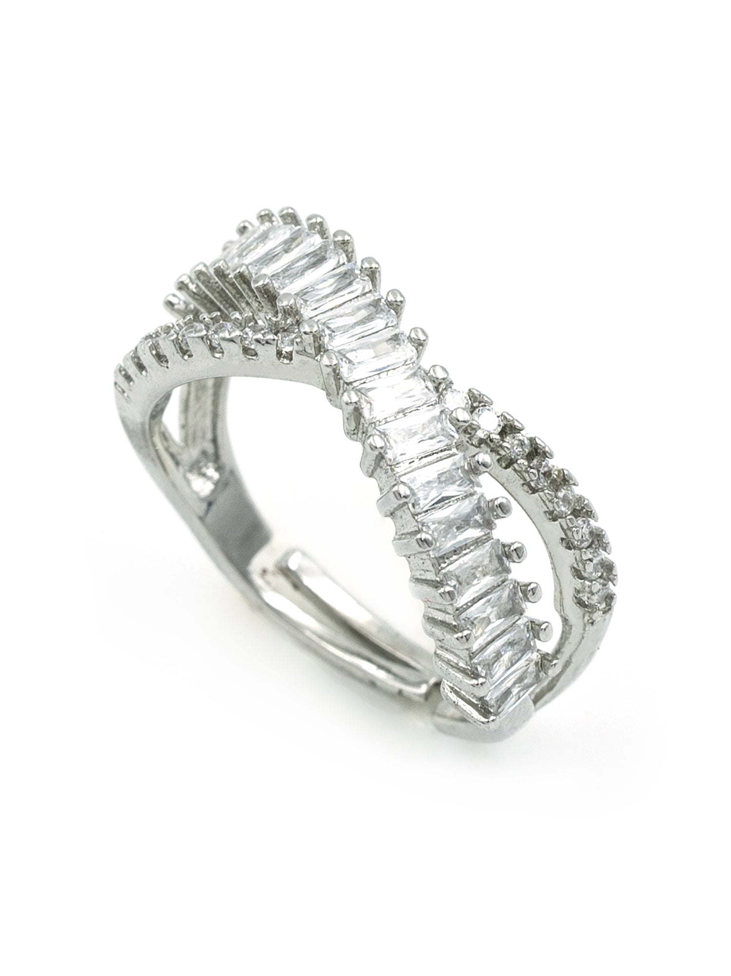 Artklim Sliver- Tone Infinity Spark Anti-Tarnish Ring