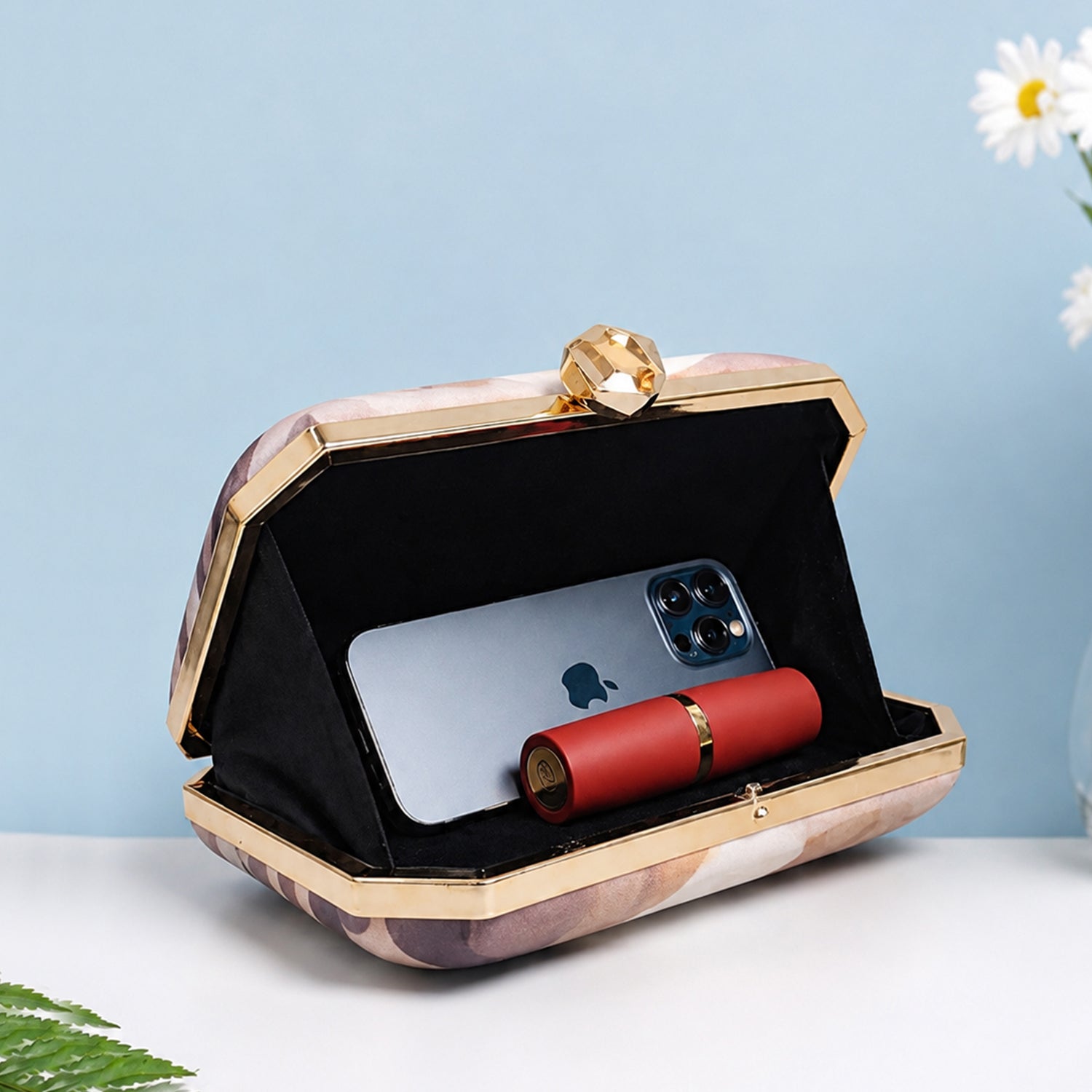 Artklim Elegant Mother & Child Artistic Printed Clutch