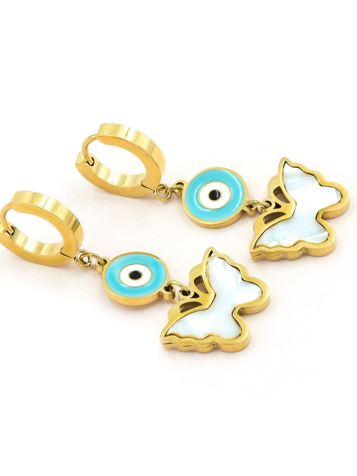 Artklim Butterfly & Evil Eye Anti-Tarnish Earrings