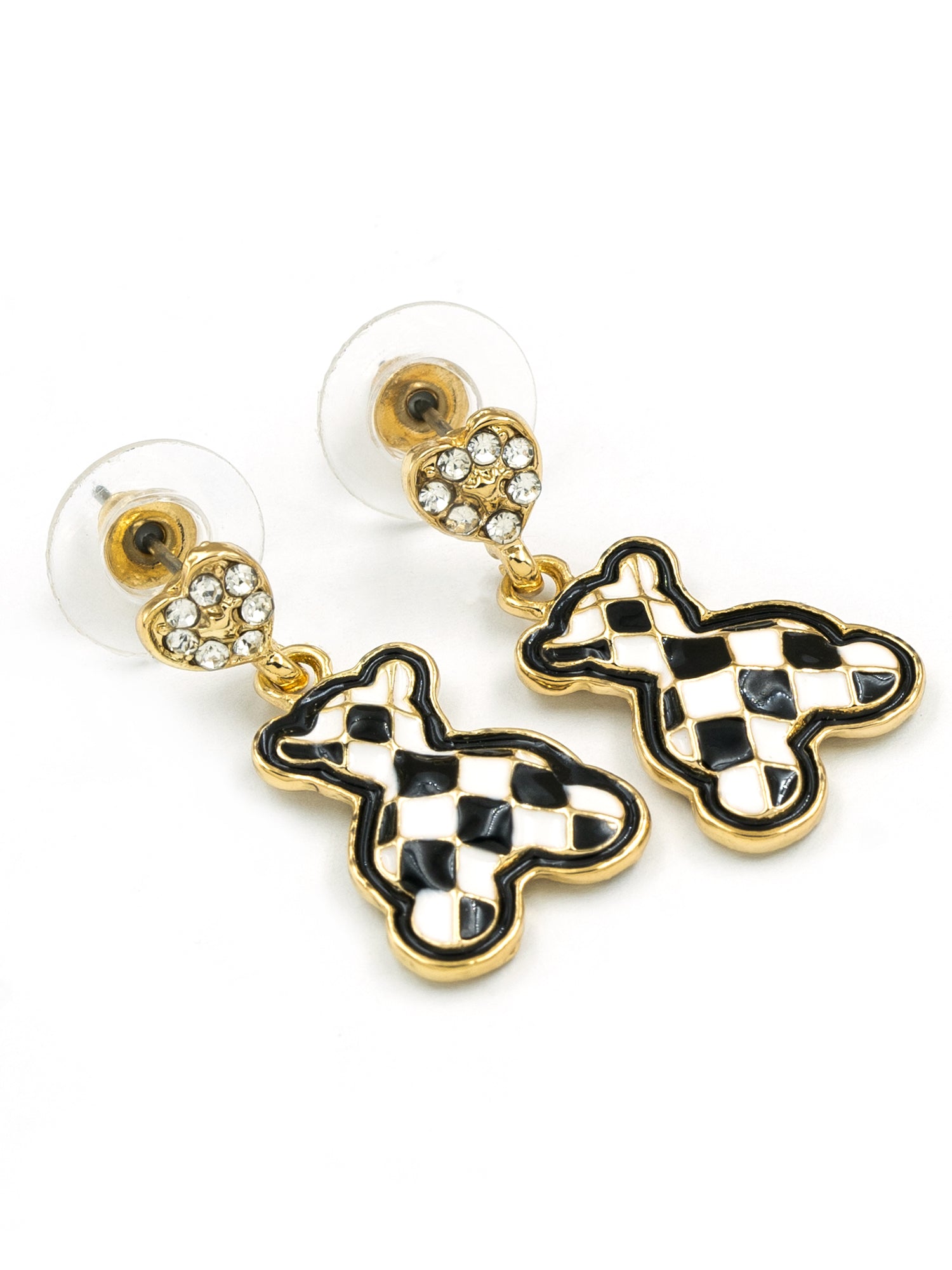 Artklim Checker Teddy Anti Tarnish Earrings