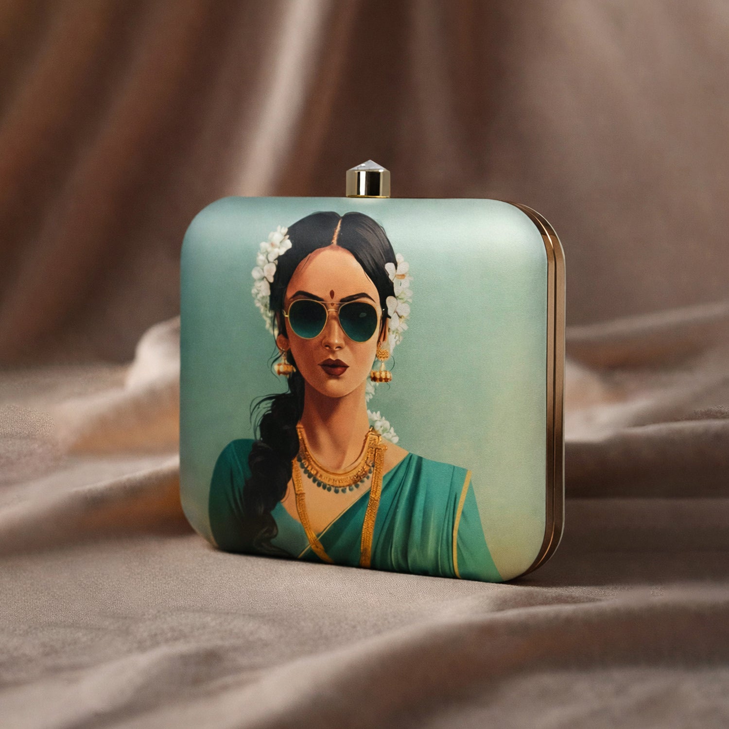 Desi Woman Portrait Clutch
