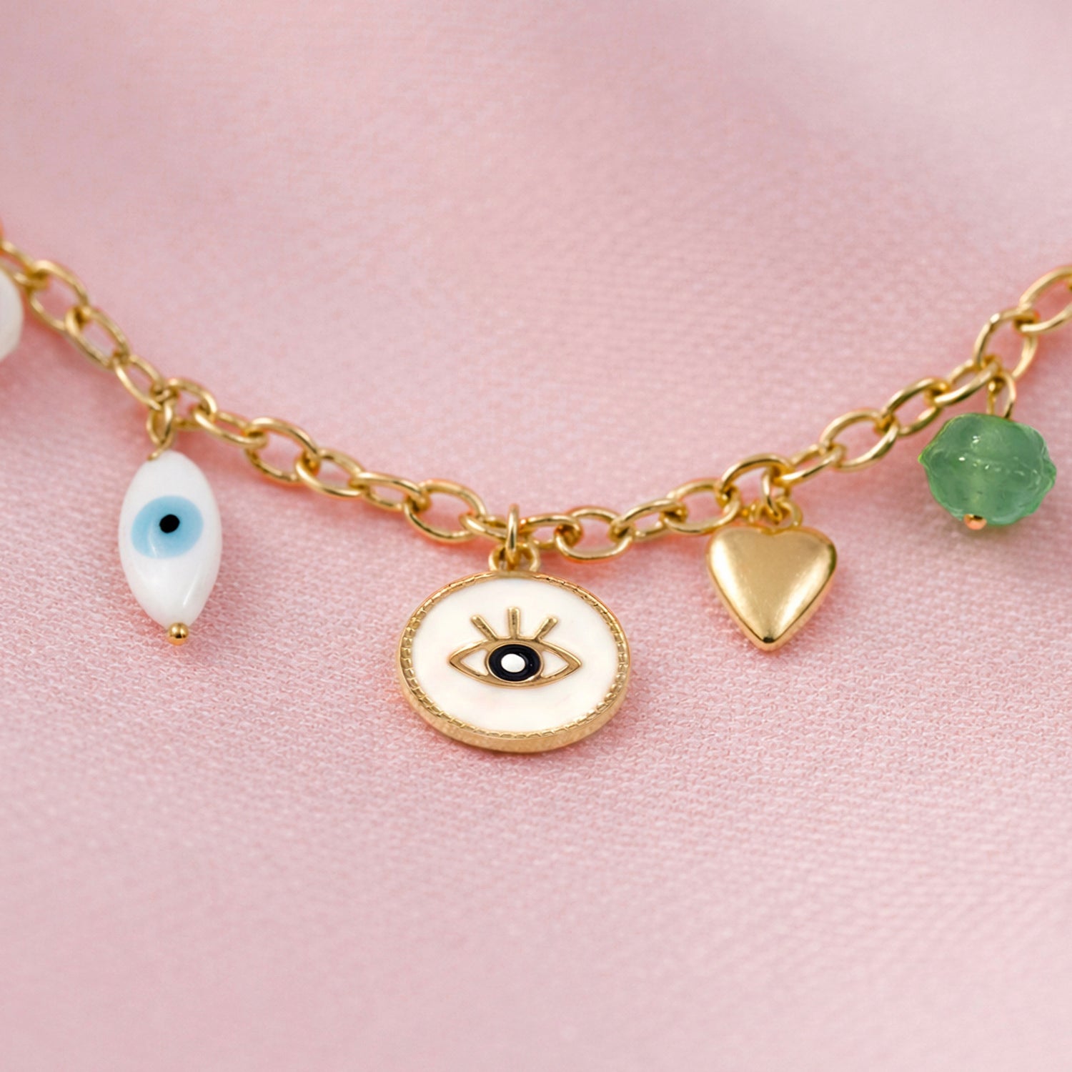 Artklim Gold-Plated Fashion Lucky Evil Eye Charm Anti-Tarnish Pendant Necklace