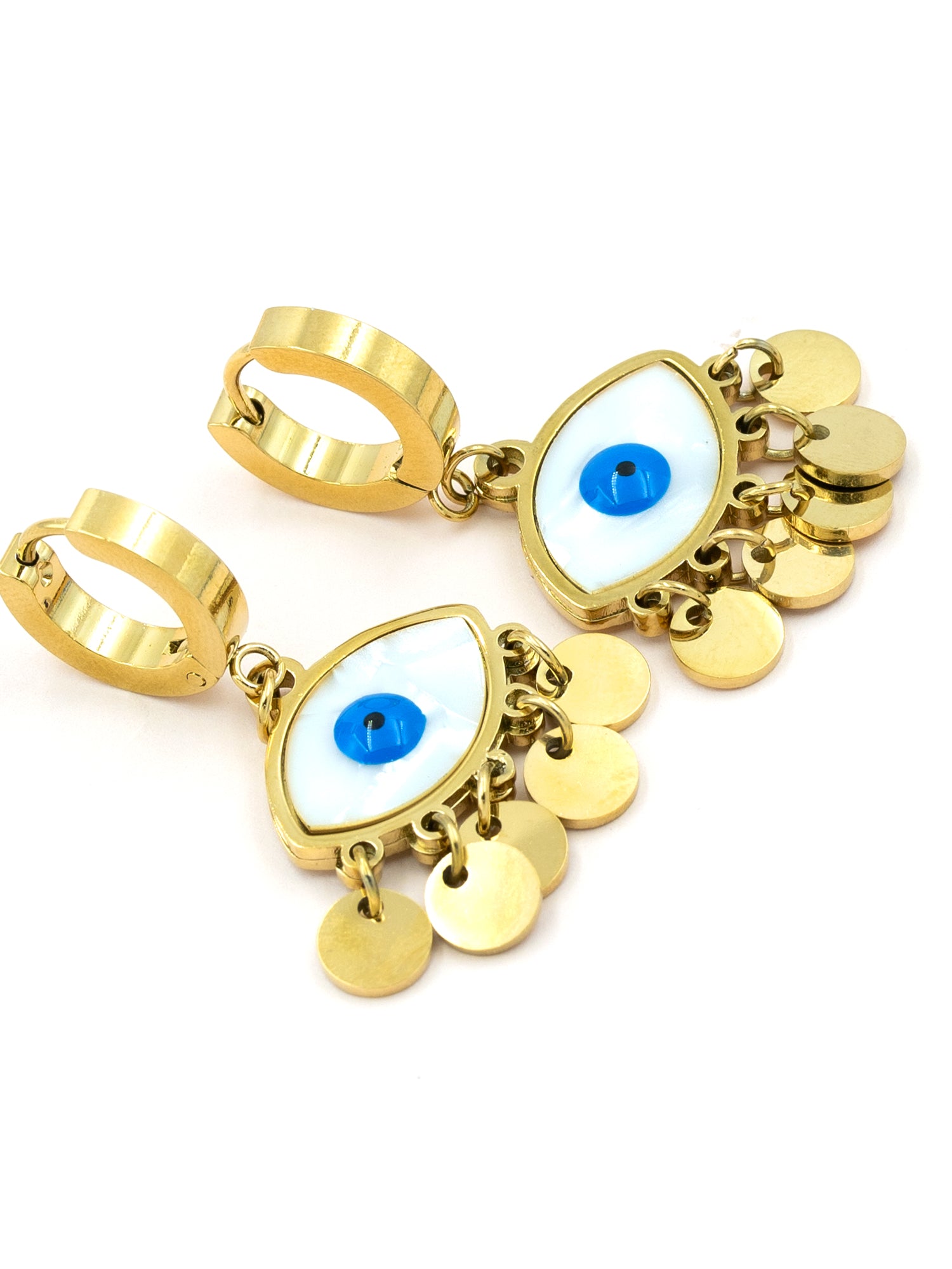 Artklim Evil Eye with Disc Anti-Tarnish Earrings
