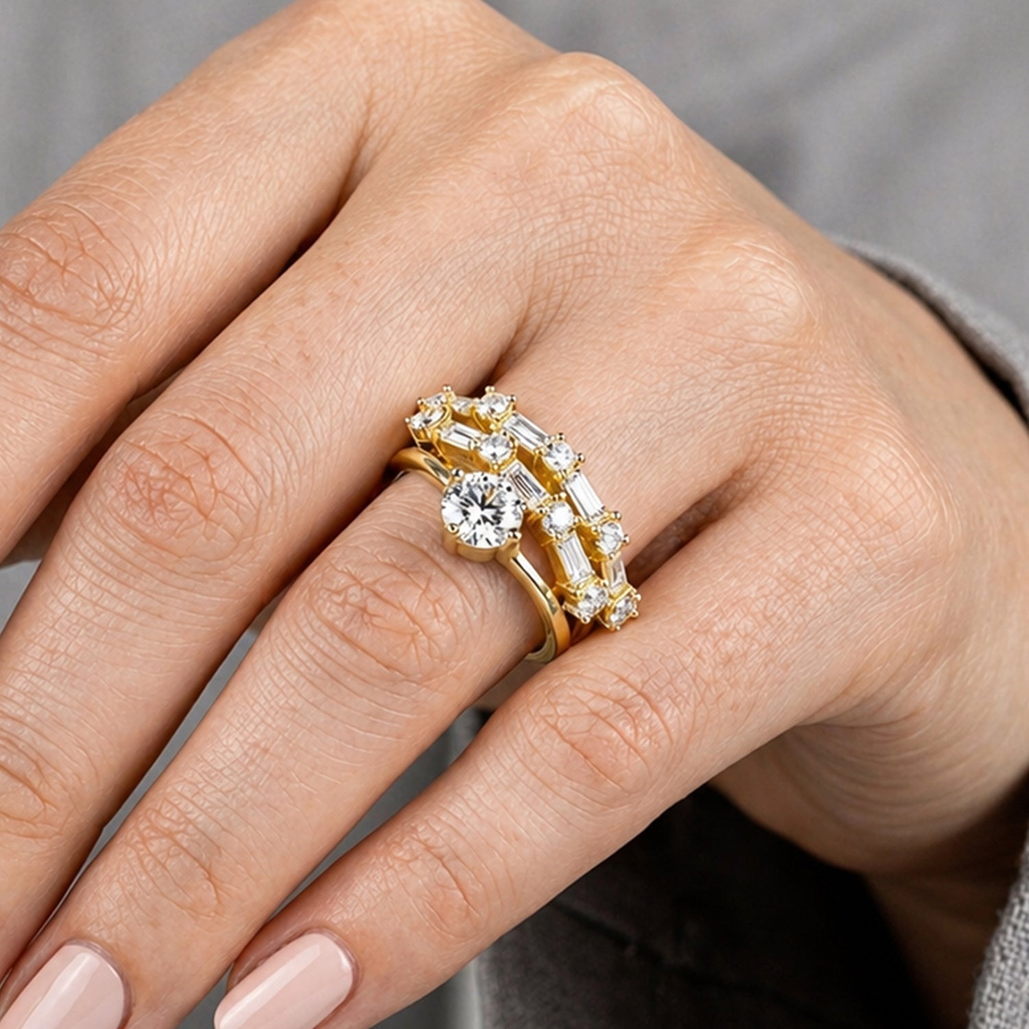 Artklim Modern Half Eternity Stone Anti-Tarnish Ring