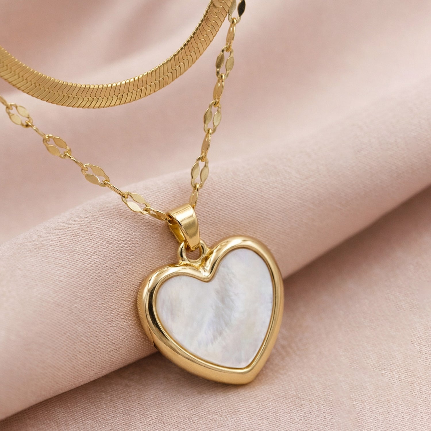 Artklim Gold-Plated Elegant Two-Layer Anti-Tarnish Pendant Necklace