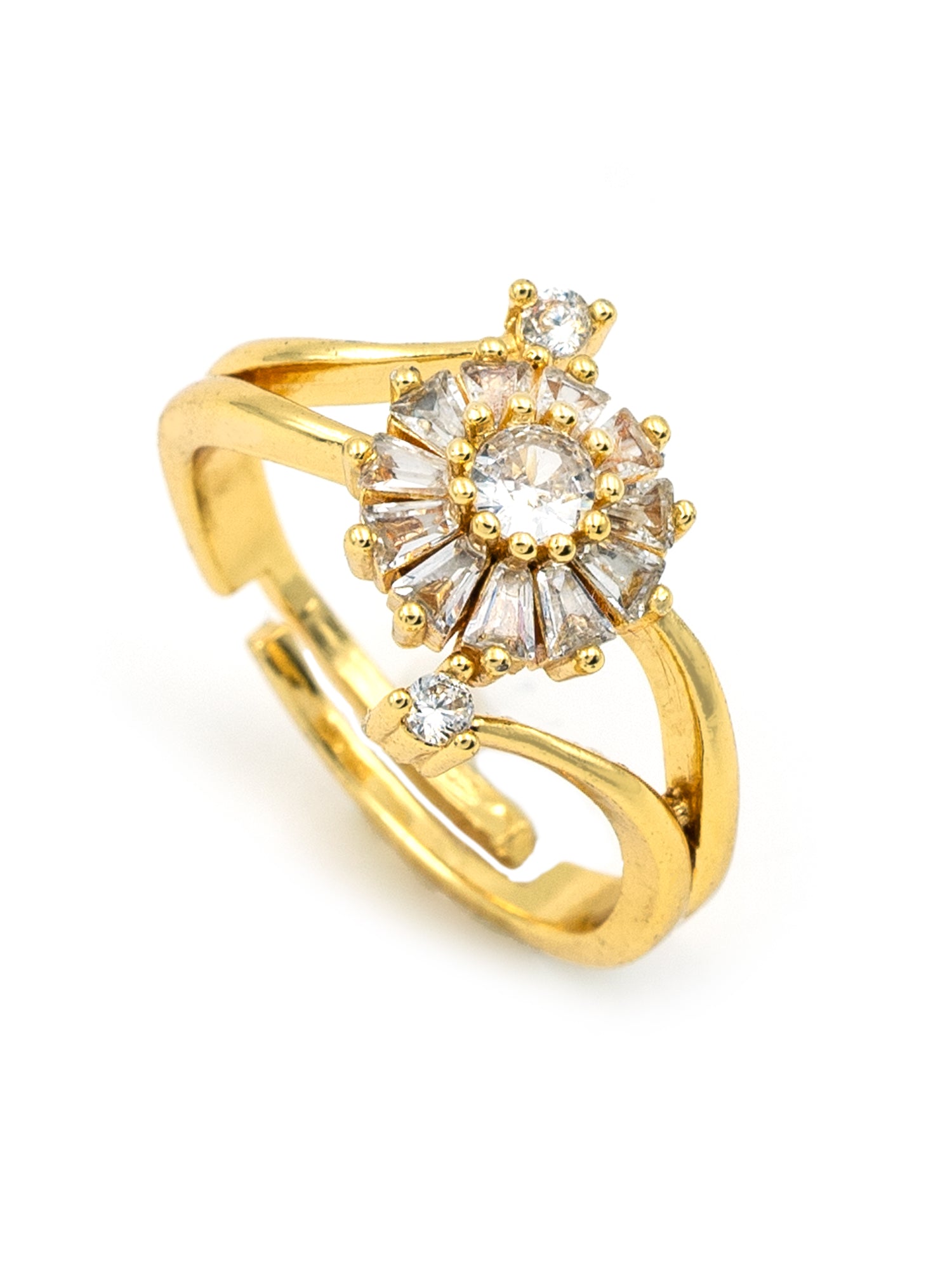 Artklim Gold-Plated Floral Bloom Anti-Tarnish Ring