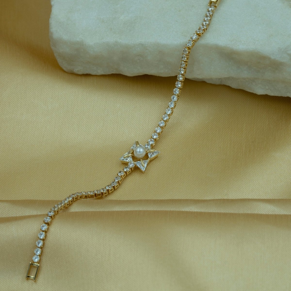 Artklim Gold Plated Designer Studded Bracelet