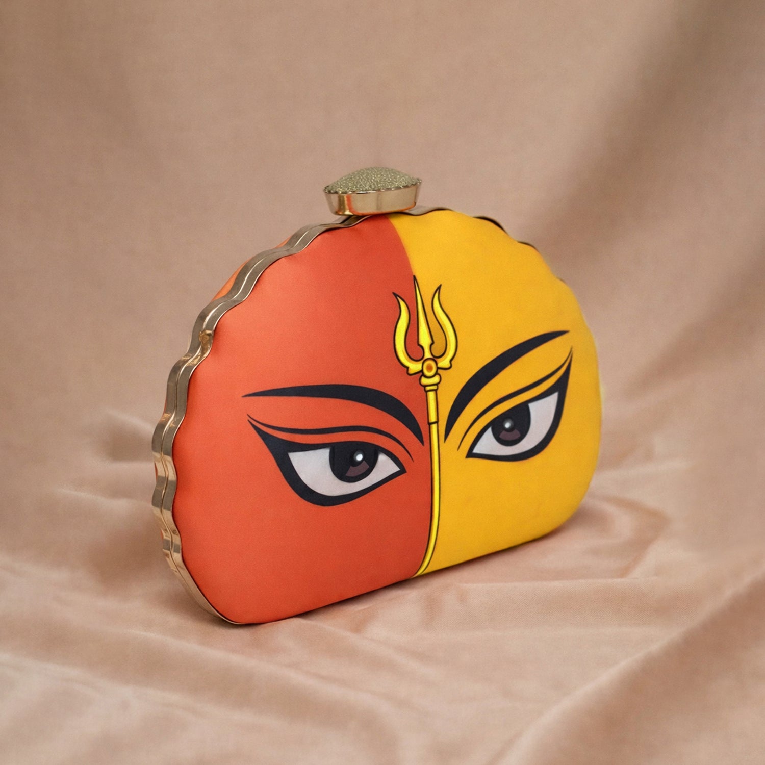 Artklim Multicolor  Durga Printed D-Shape Clutch