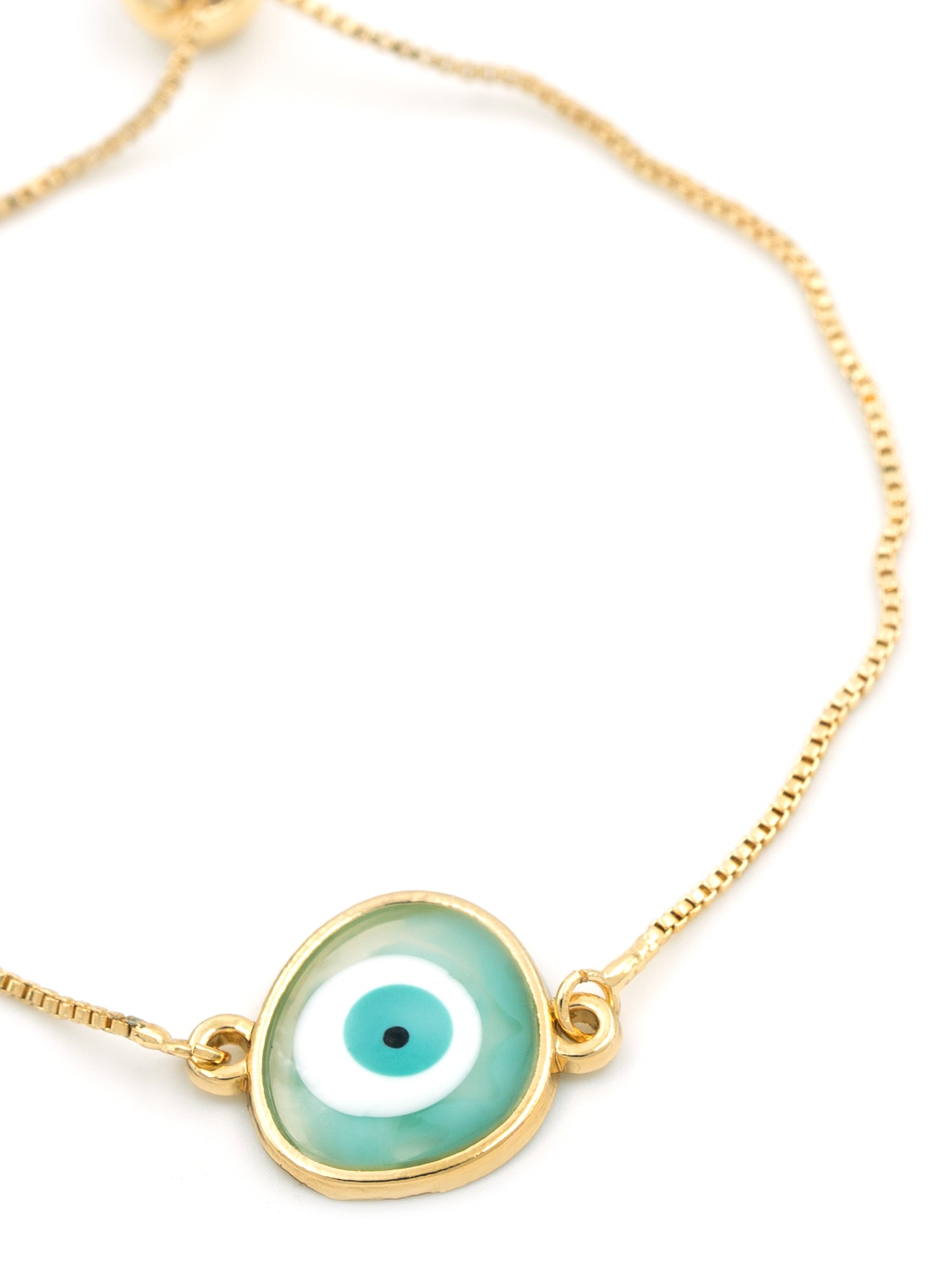 Artklim Gold Plated Anti Tarnish Aqua Aura Evil Eye Bracelet