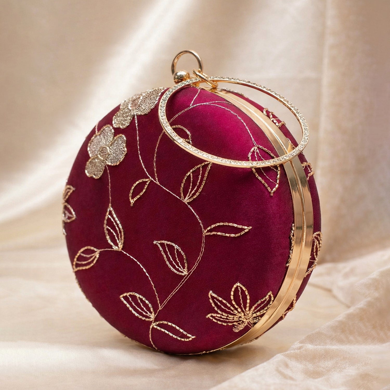 Artklim Maroon with Golden Leafy Trails