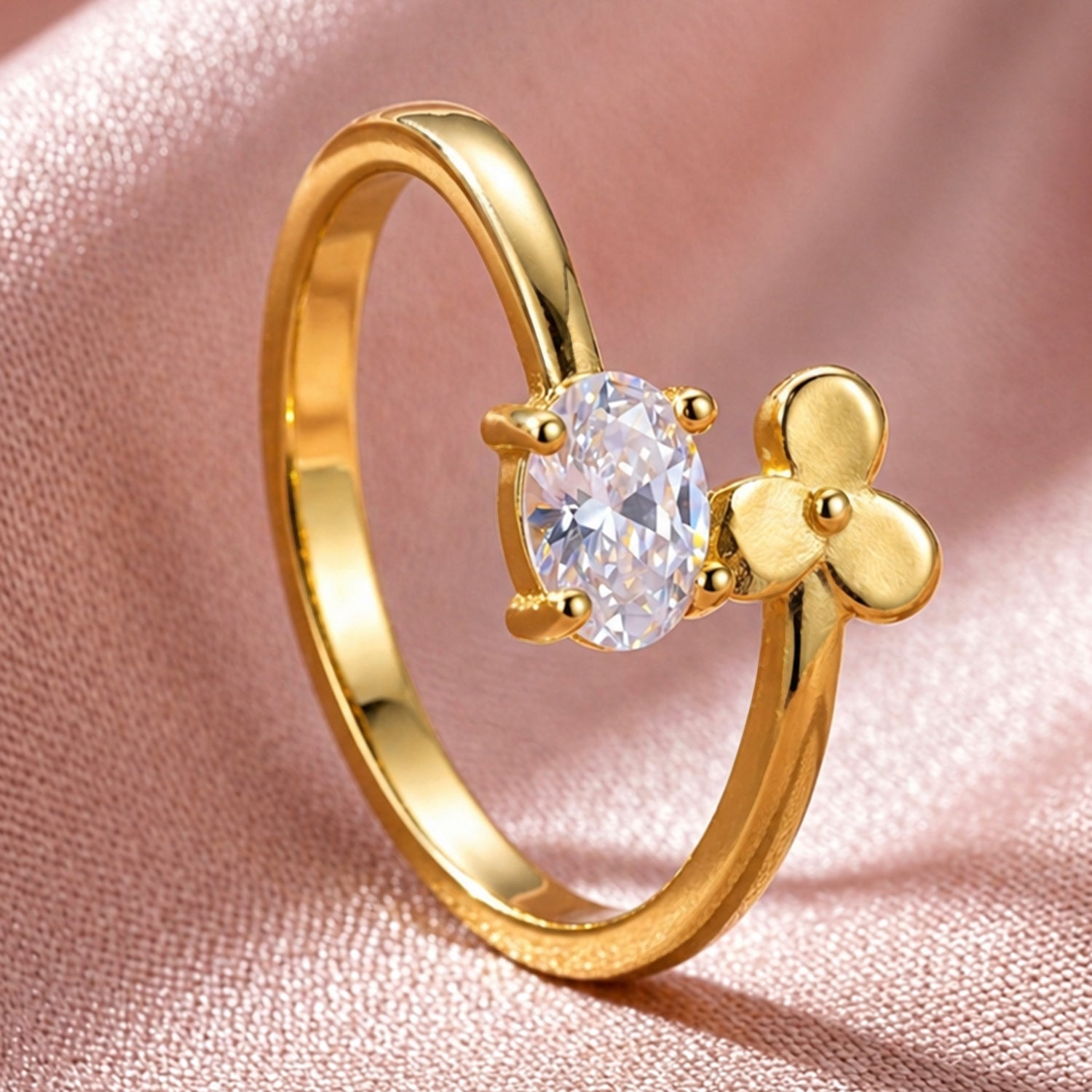 Artklim Gold Floral Grace OpenAnti-Tarnish Ring