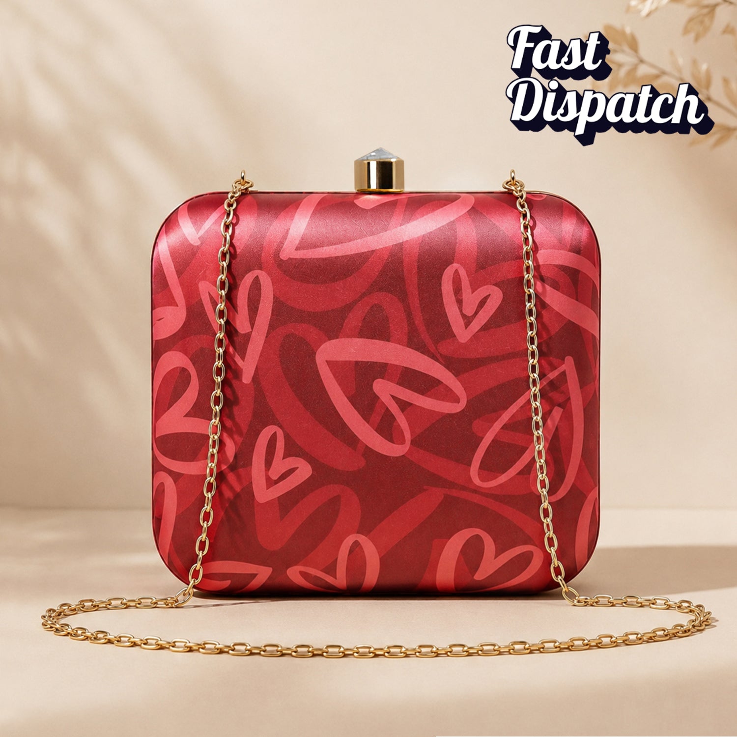 Artklim Red Hearts Valentine Clutch