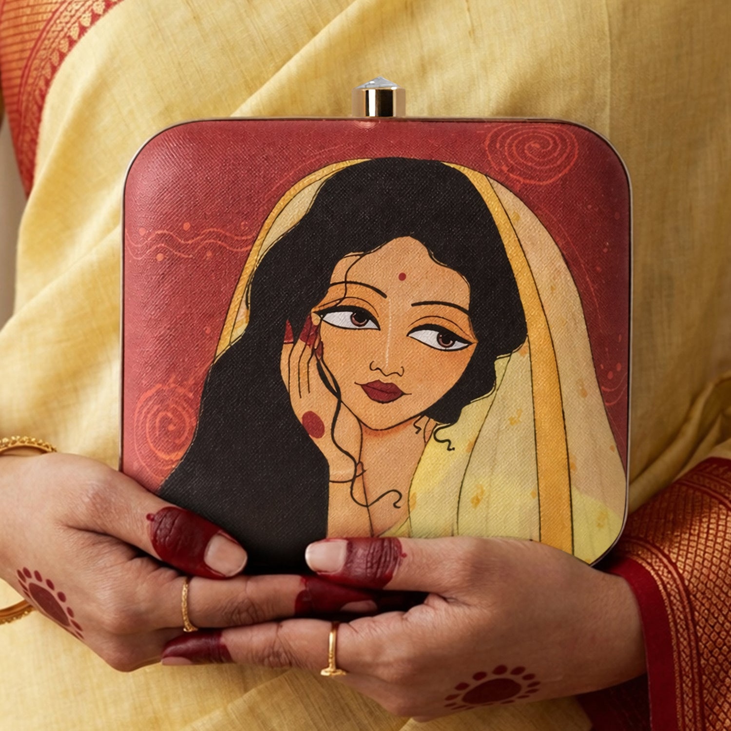 Artklim Regal Portrait Heritage Elegance Printed  Clutch