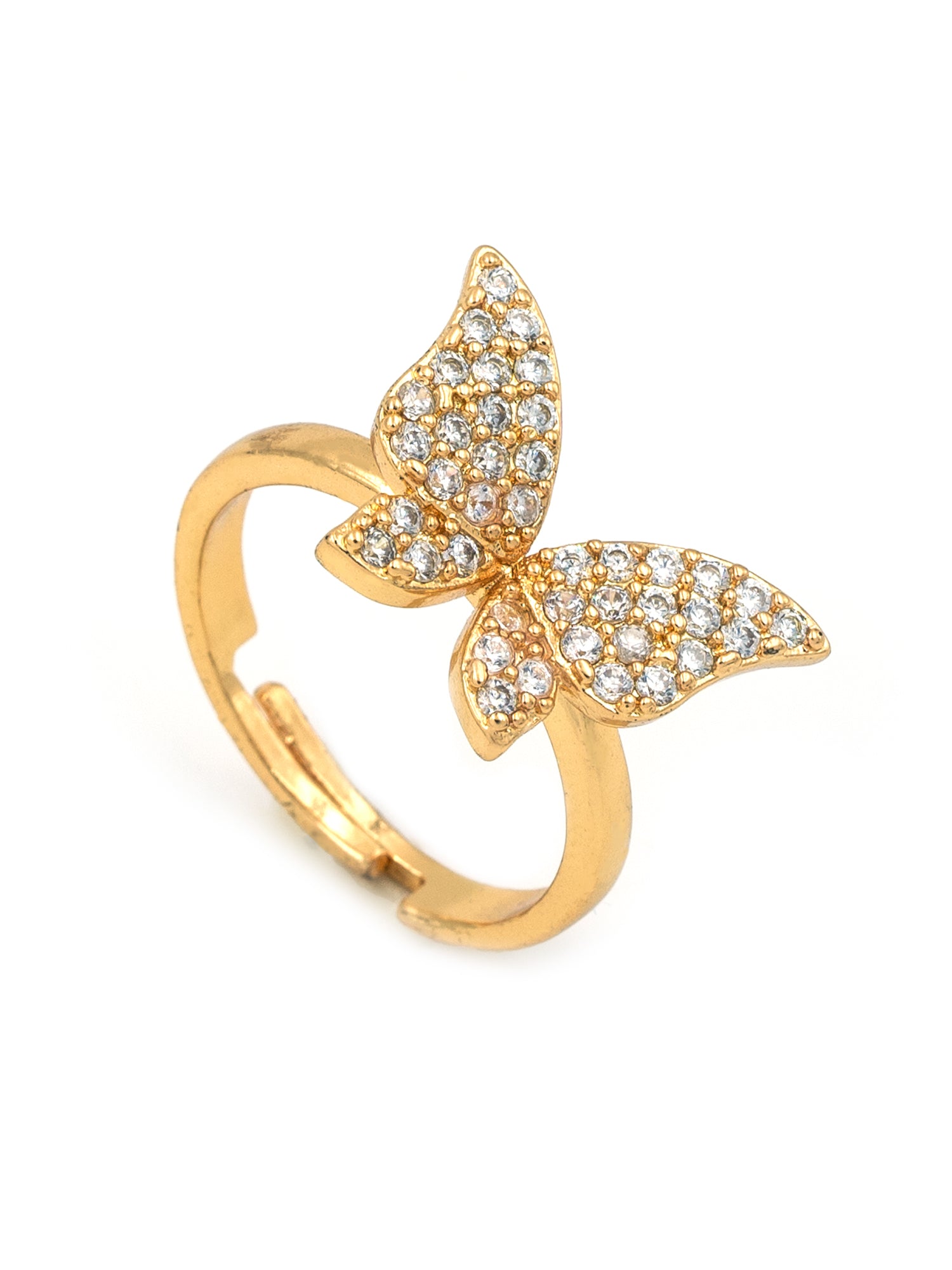 Artklim Gold-Plated Classic Butterfly Anti-Tarnish Ring