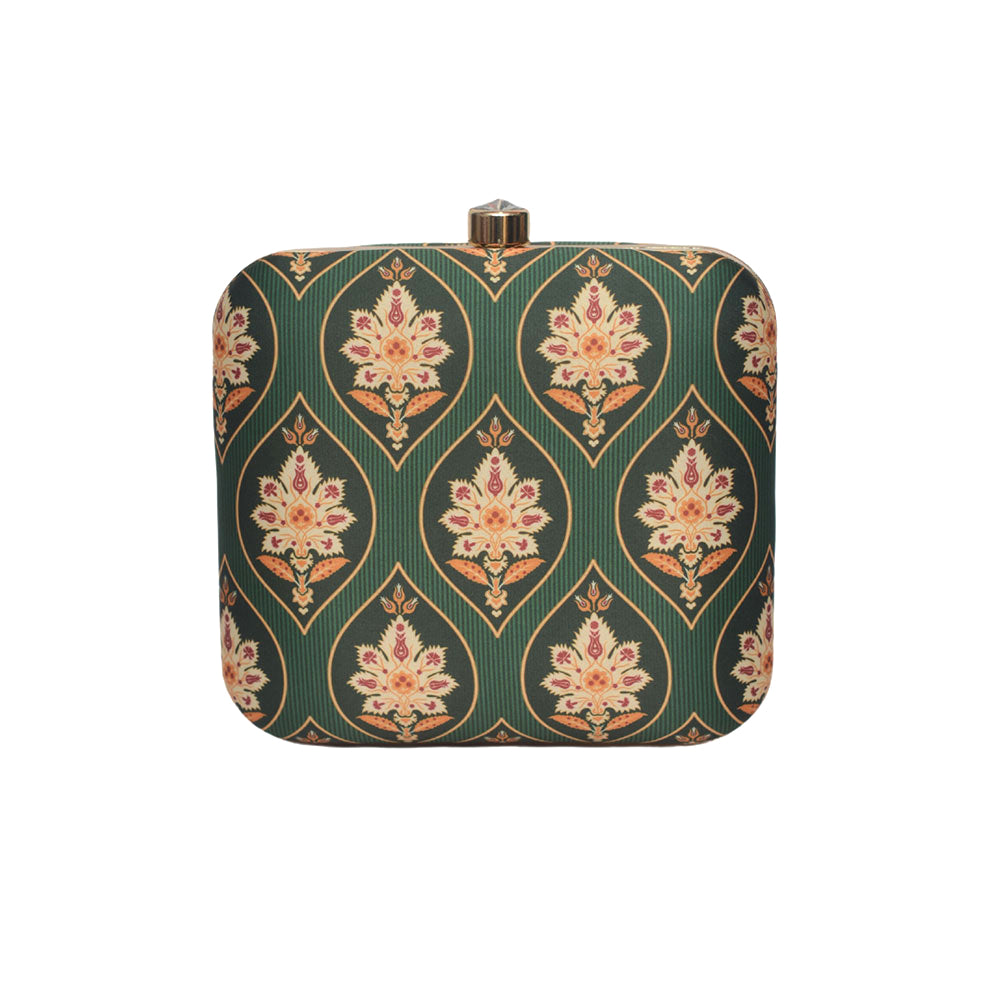 Green Aesthetic Printed Clutch