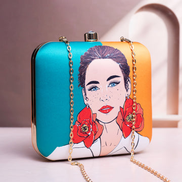 Bloom with Beauty Women Portrait Clutch in Two Shades