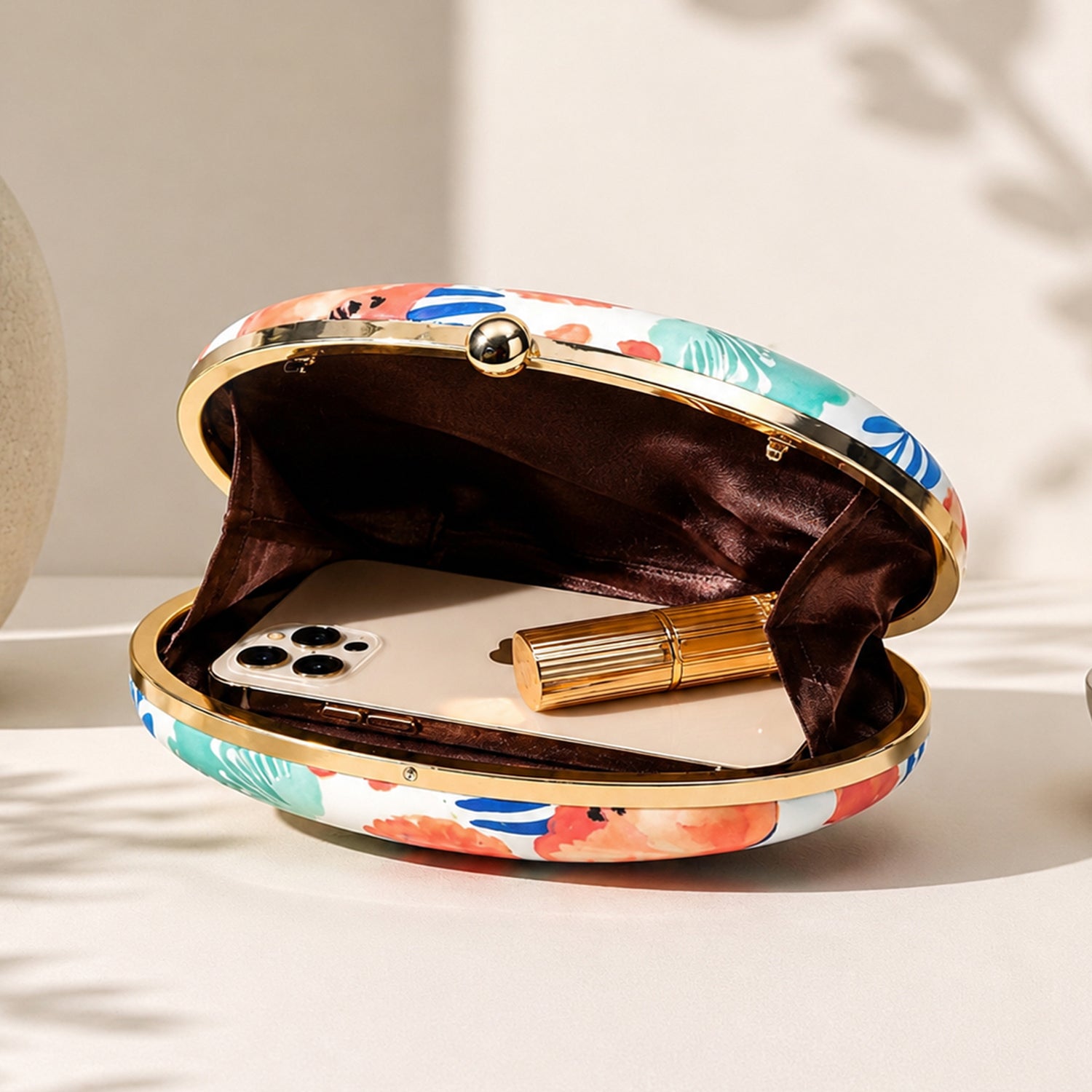 Artklim Elegant Colorful Floral Printed Clutch