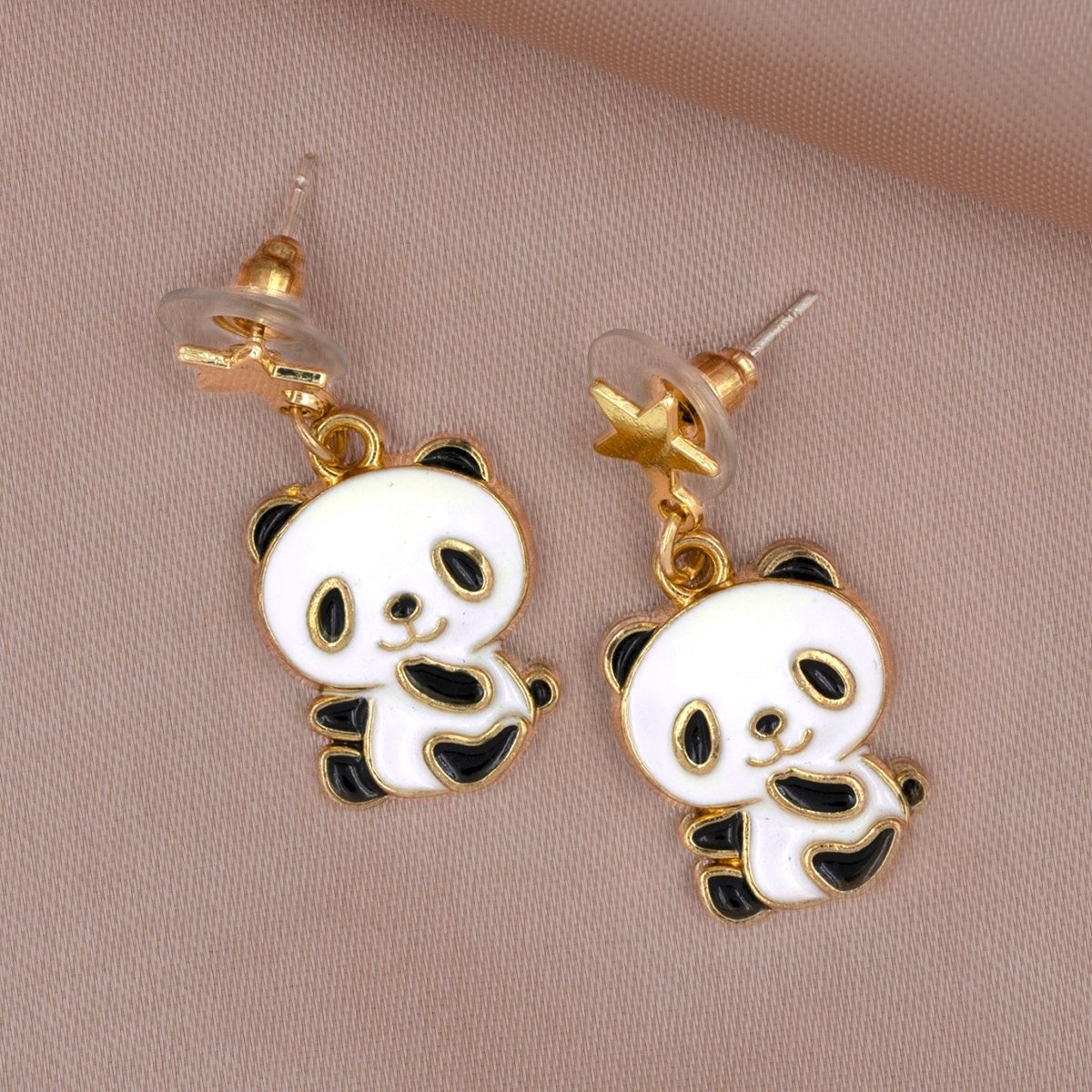 Artklim Cute Pandas Mismatched Drop Earrings