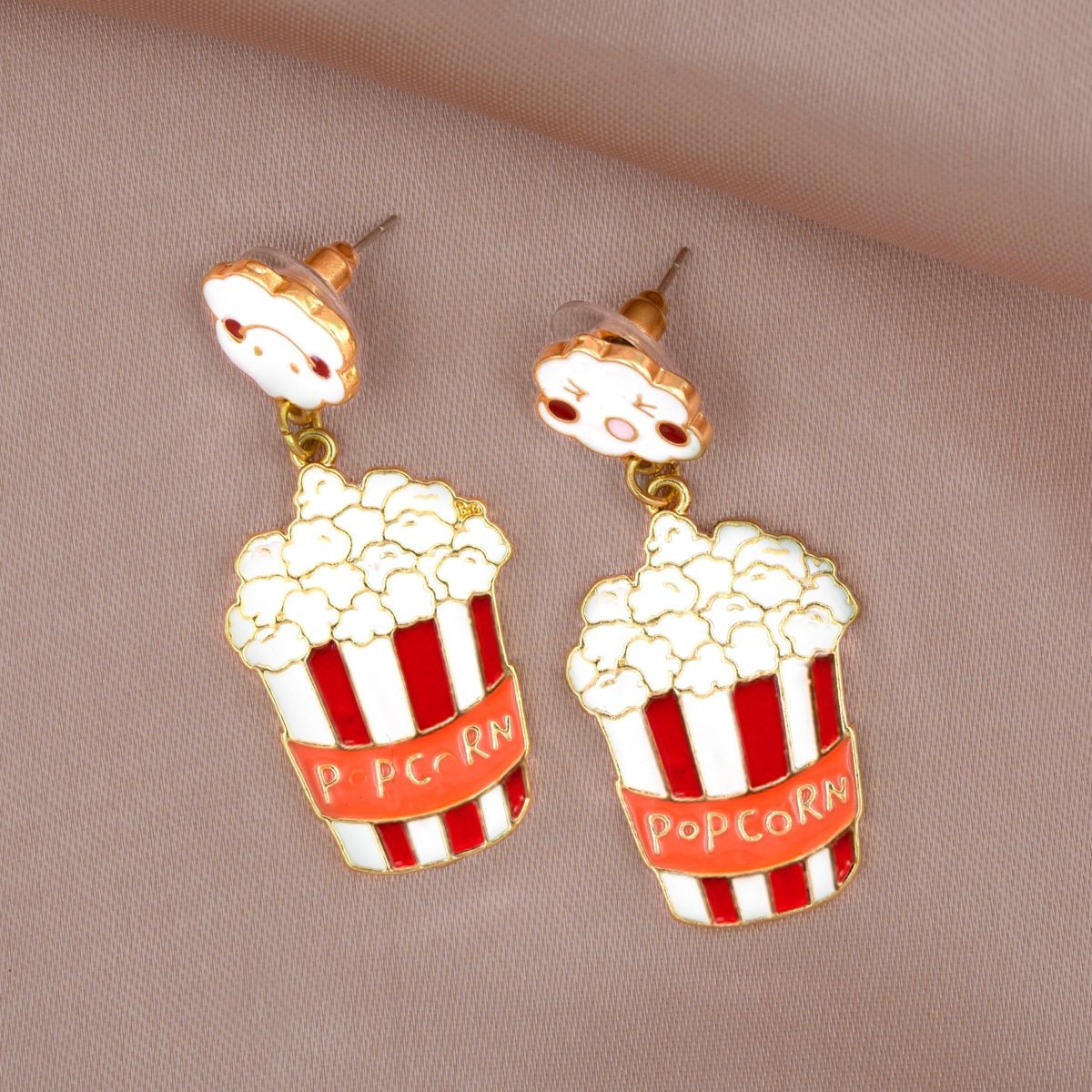 Artklim Quirky Popcorn Basket Drop Earrings