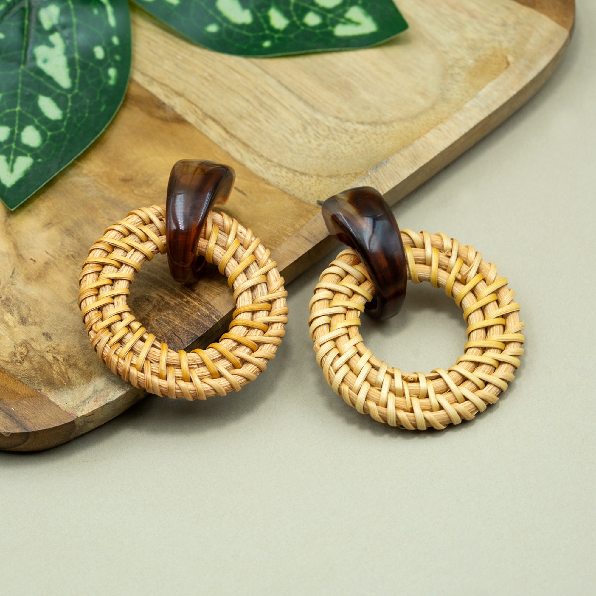 Artklim-Boho Woven Hoop Earrings