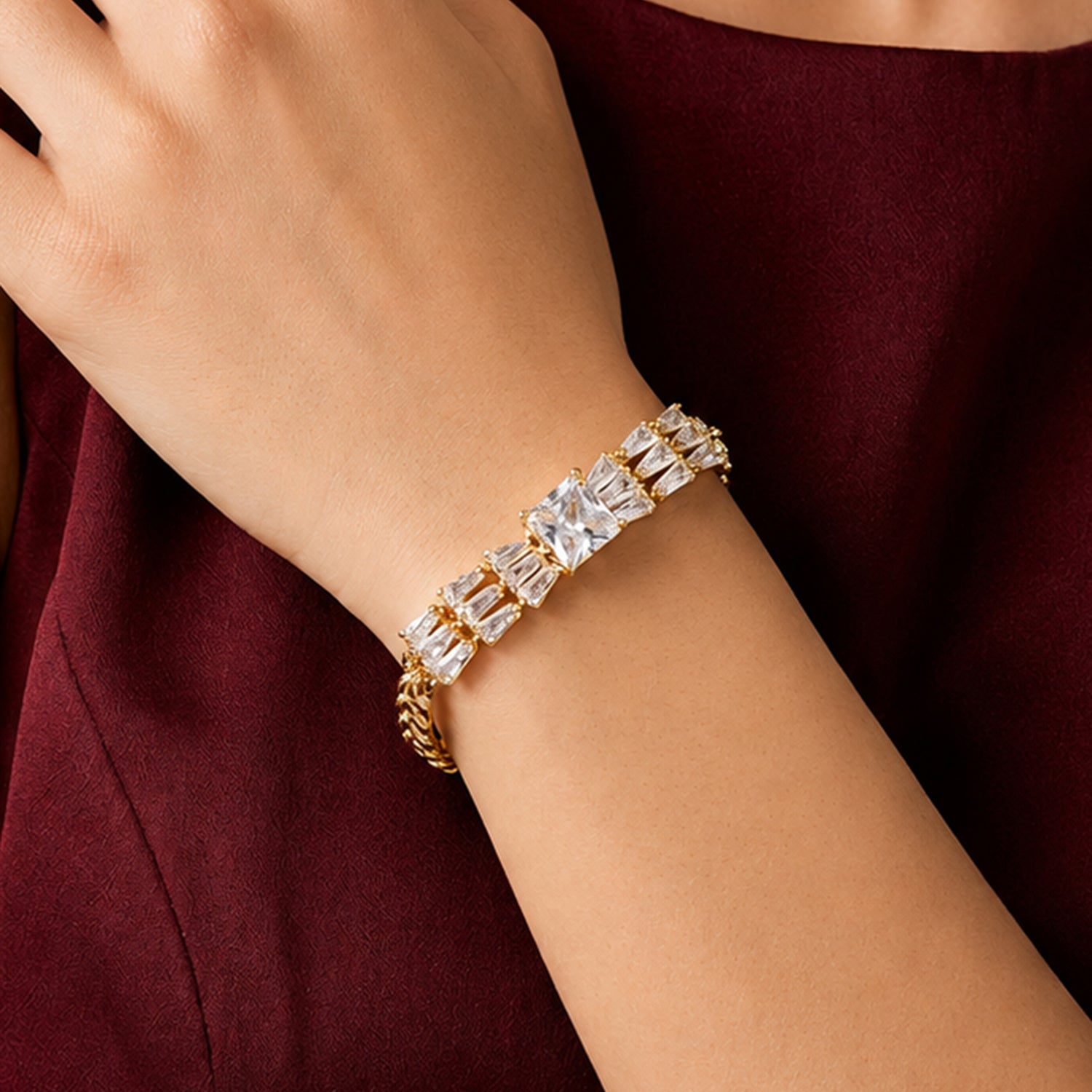 Artklim Royal Crystal Statement Anti-Tarnish Bracelet