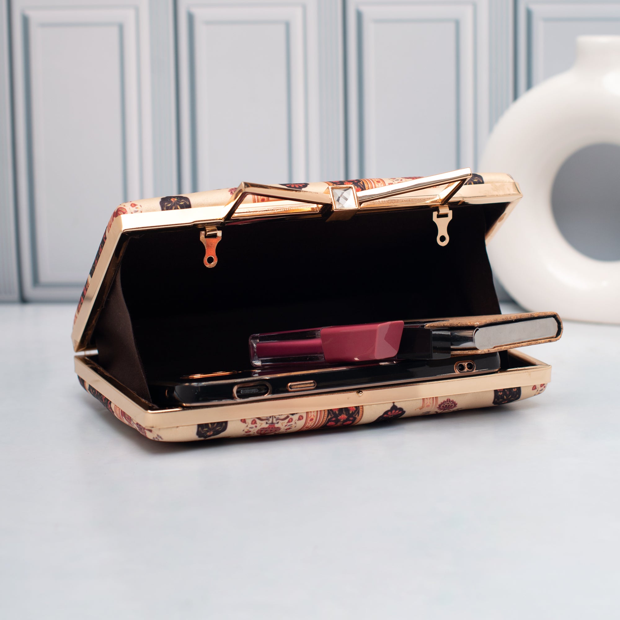 Artklim Ornate Elegance Printed Clutch