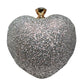 Silver Glitter Heart Shape Valentine Clutch