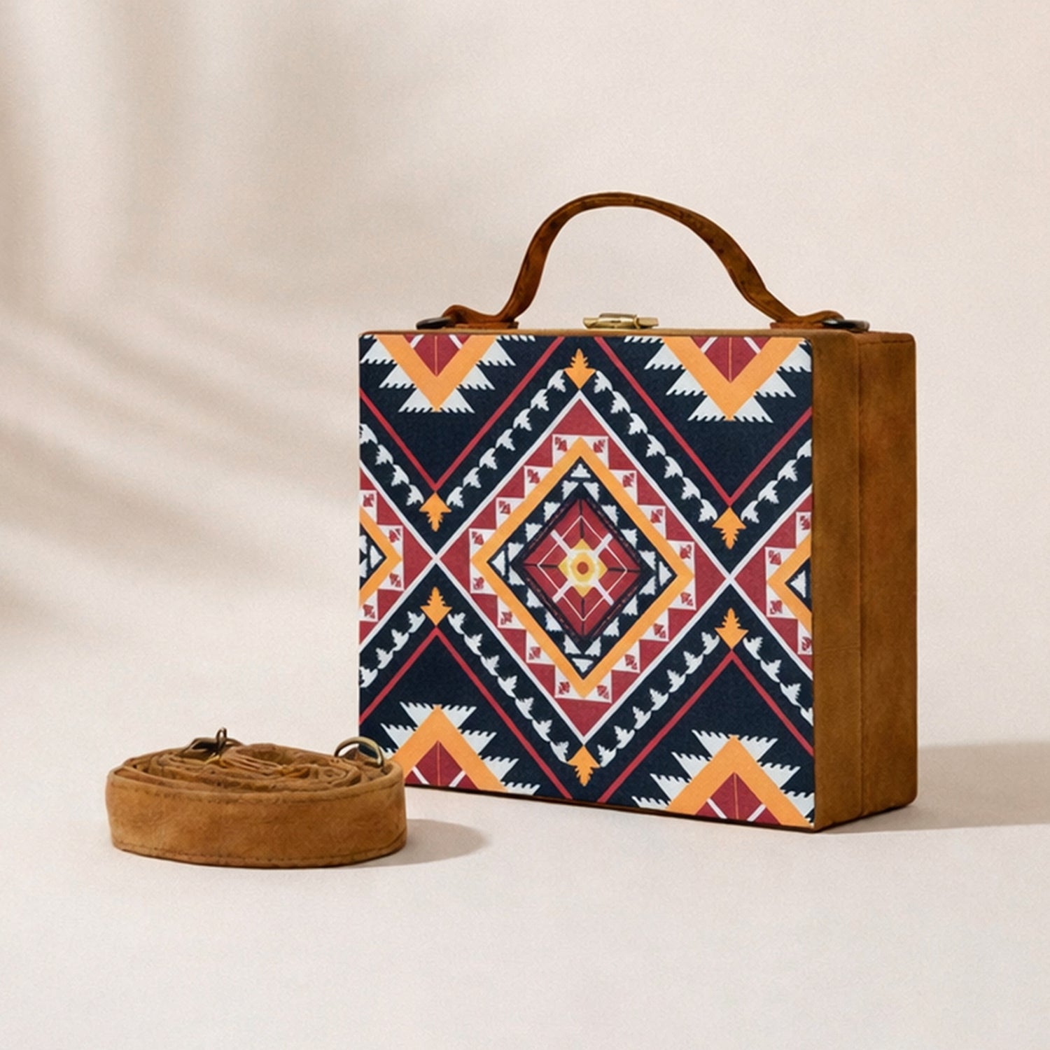 Yellow Symmetrical Printed Suitcase Style