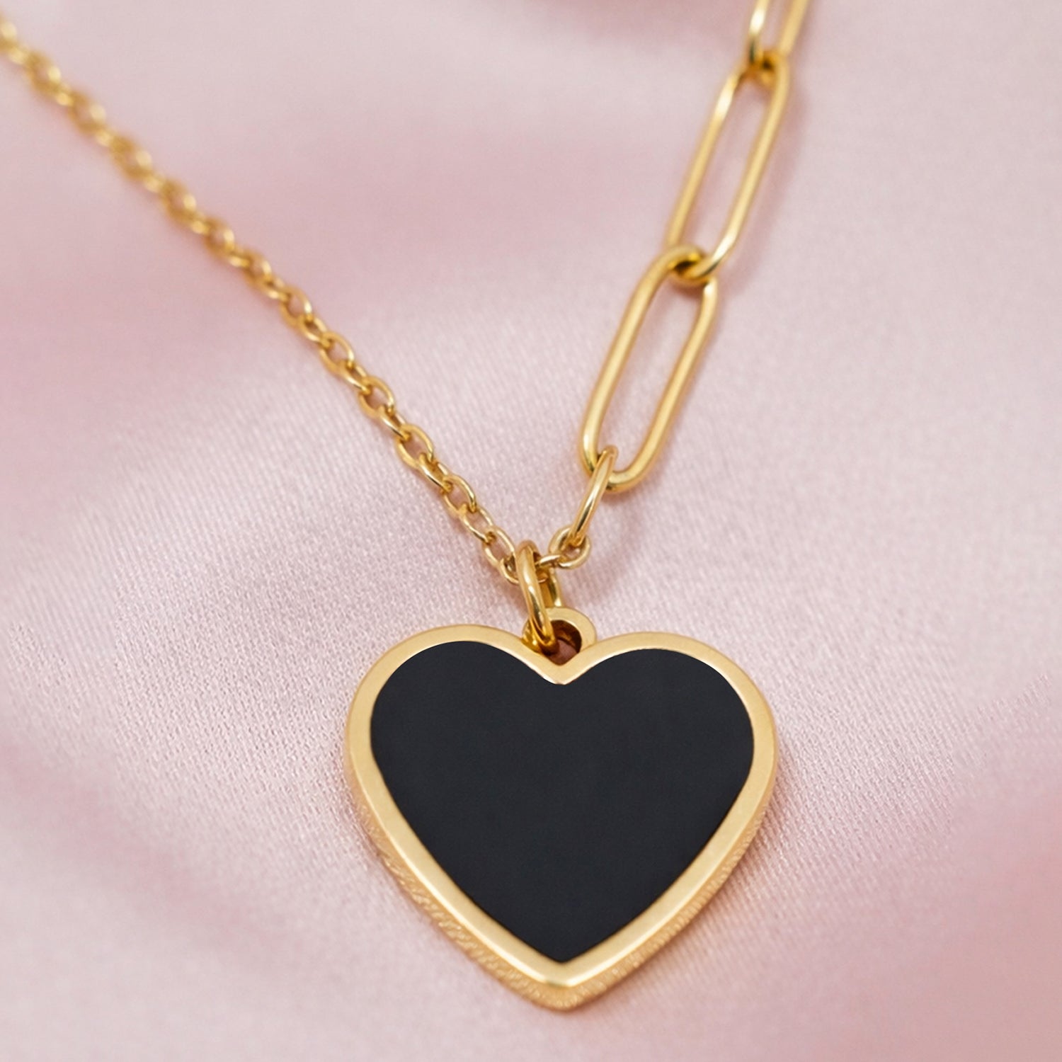Artklim Gold-Plated Asymmetric Heart Anti-Tarnish Pendant Necklace