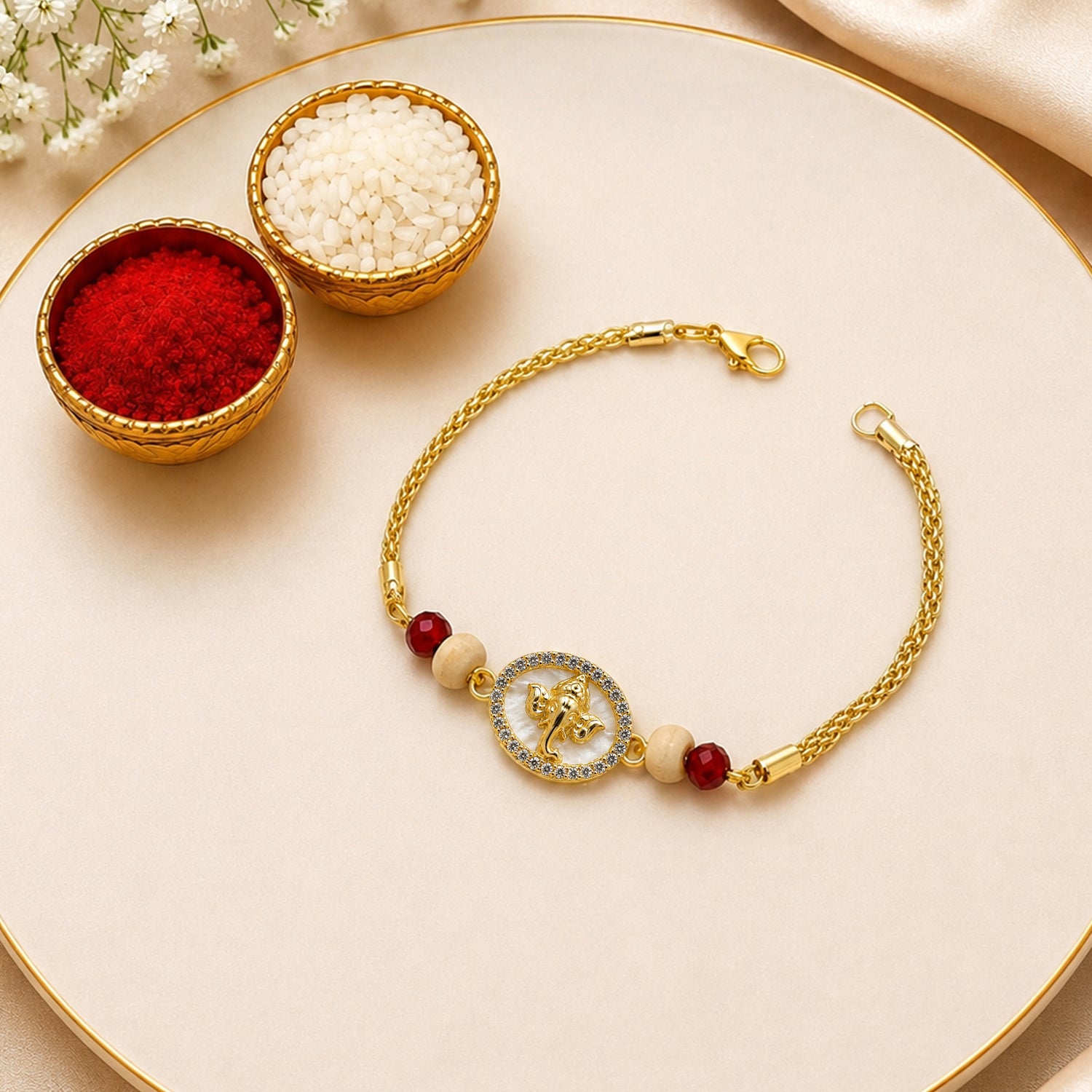 Artklim Premium Lord Ganesha Bracelet Rakhi for Brother