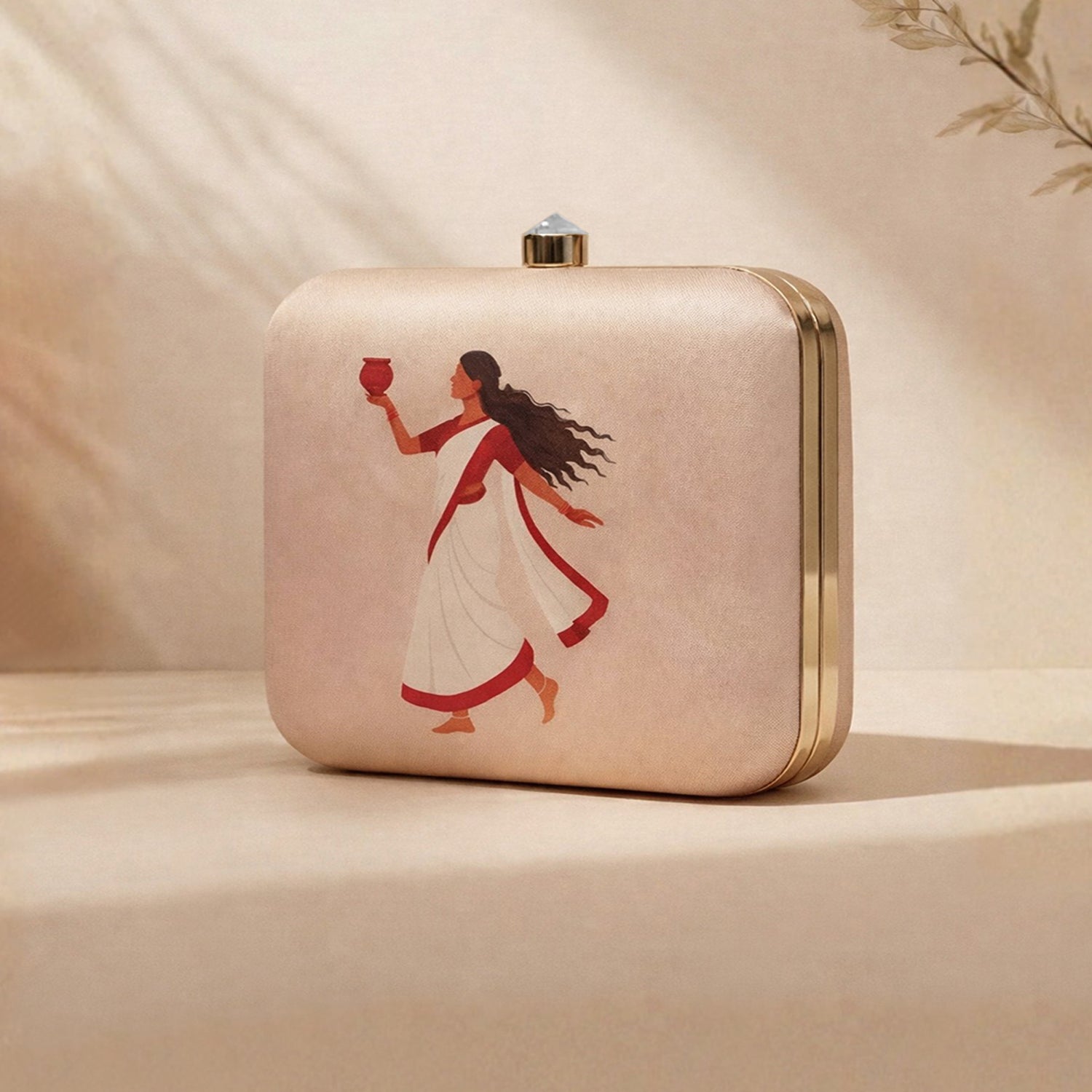 Artklim Traditional Bengali Dancer Portrait Printed Clutch