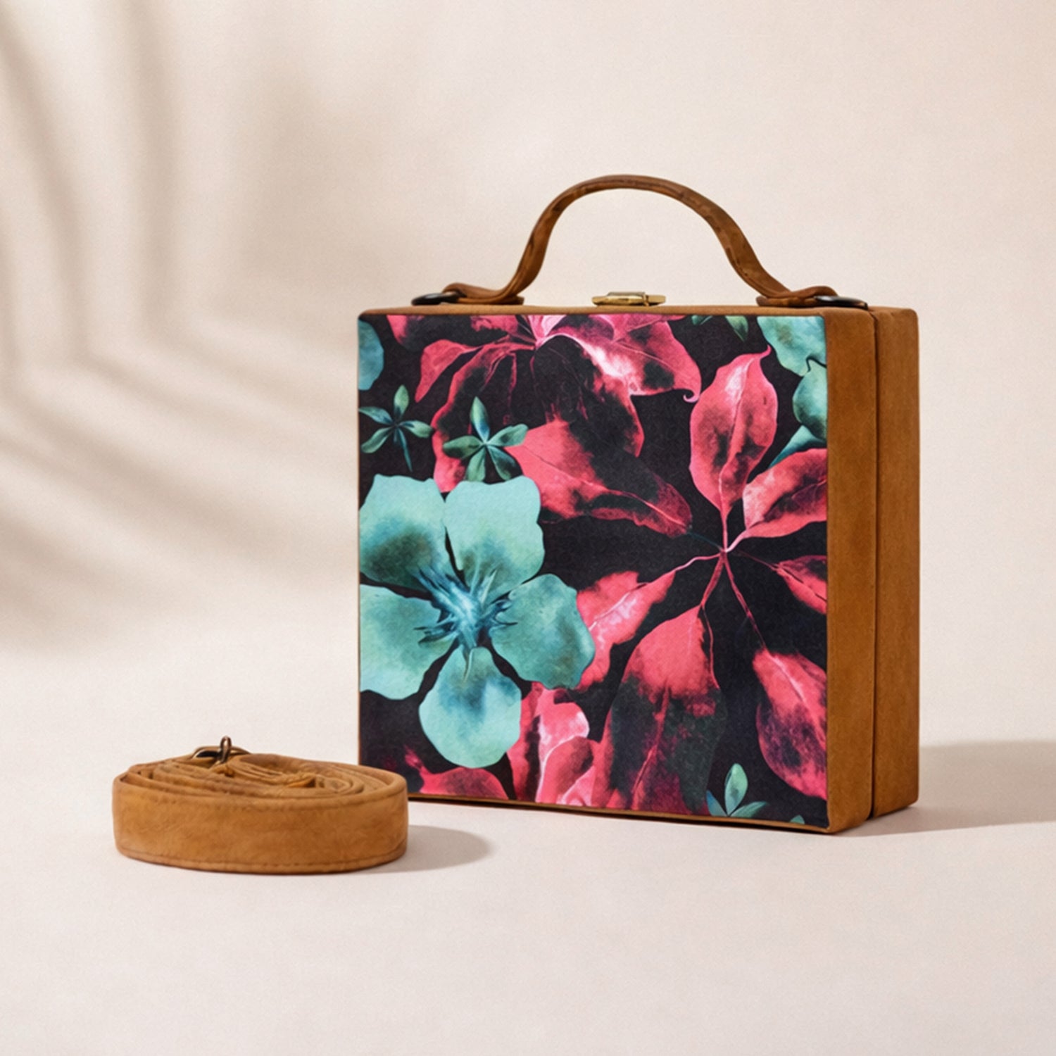 Pink-Blue Floral Suitcase Style